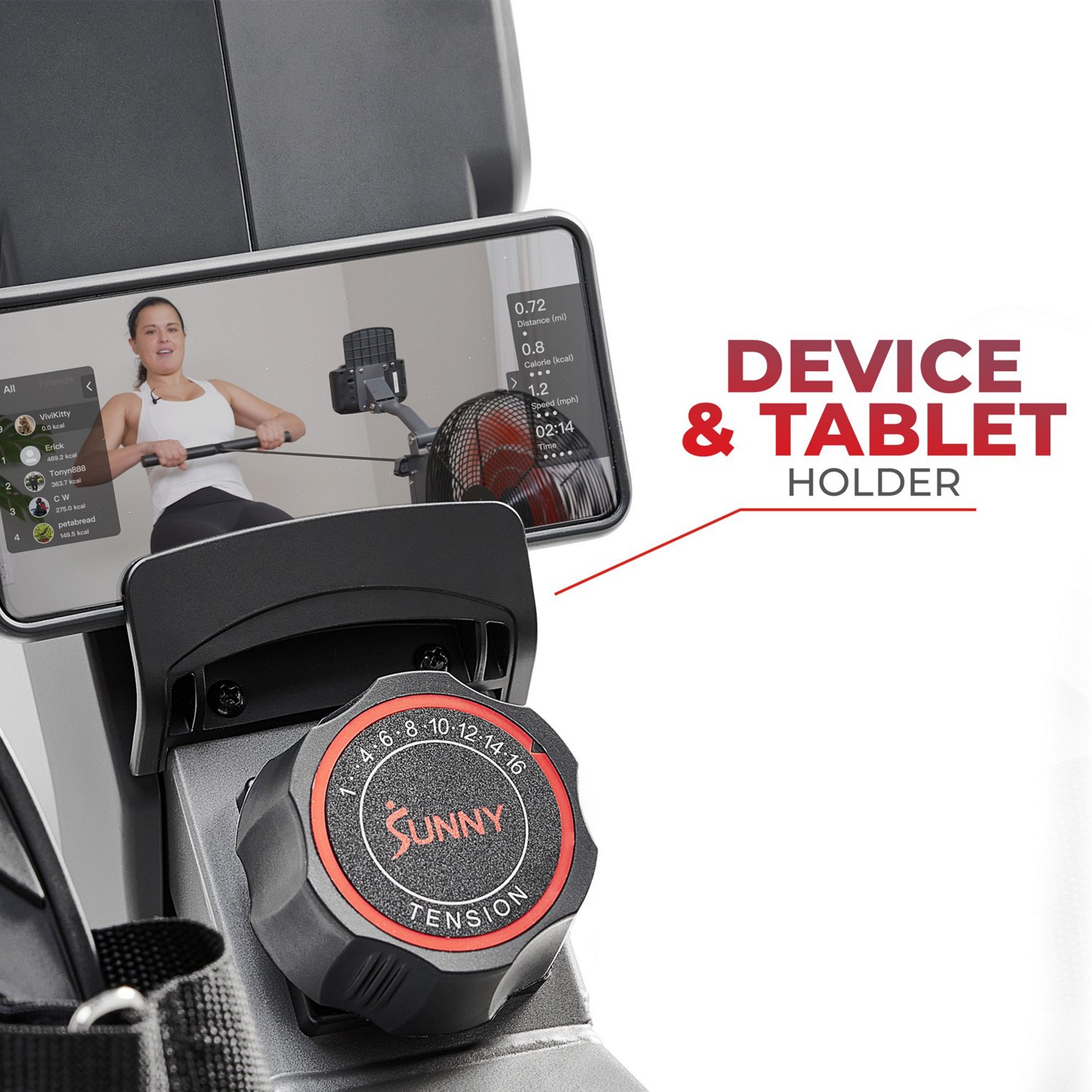 Sunny Health & Fitness Air+ Magnetic Rowing Machine - view number 7