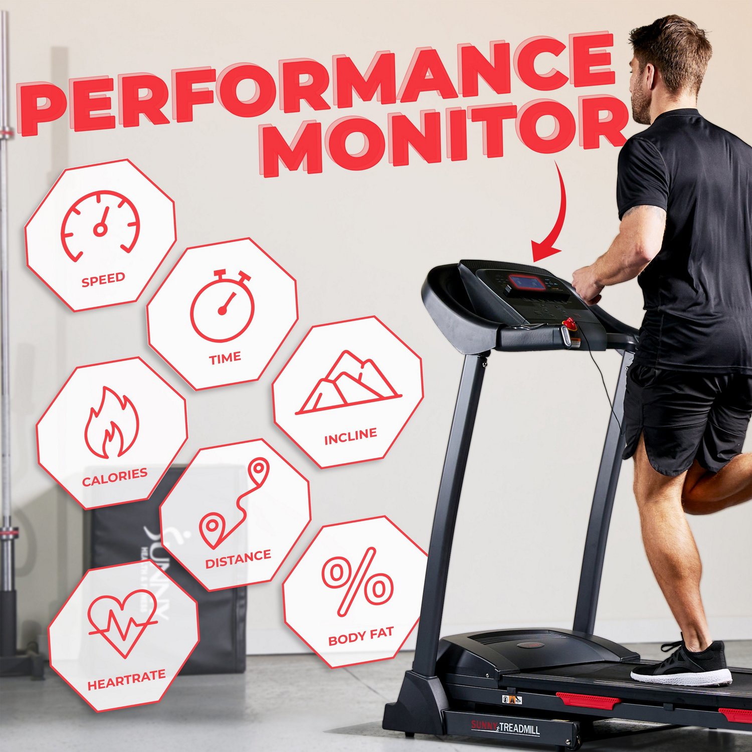 Sunny Health & Fitness Premium Folding Auto-Incline Smart Treadmill                                                              - view number 3
