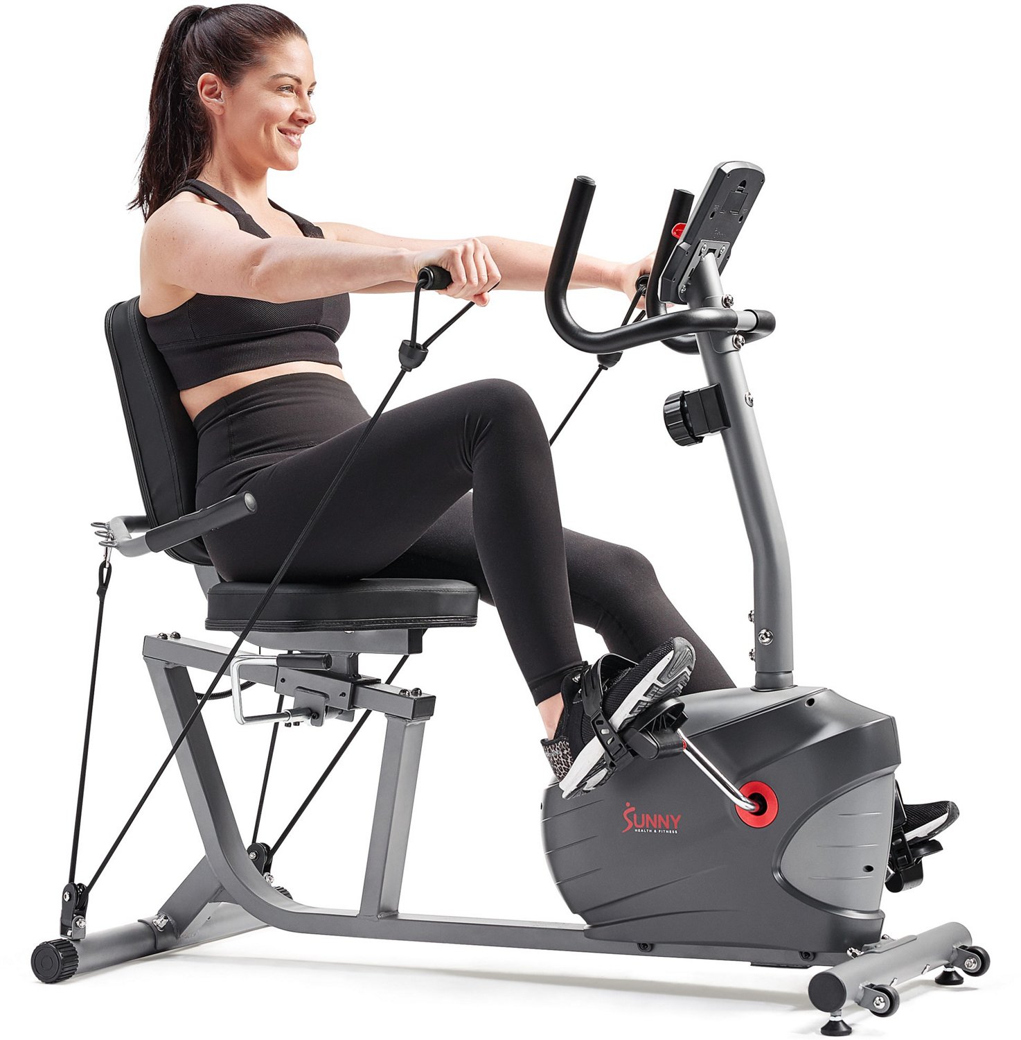 Sunny Health & Fitness Smart Performance Interactive Recumbent Exercise Bike