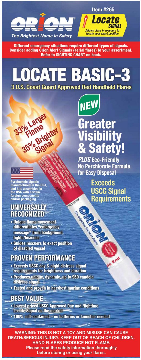 Orion Locate Basic Marine Red Handheld Flares 3-Pack                                                                             - view number 2