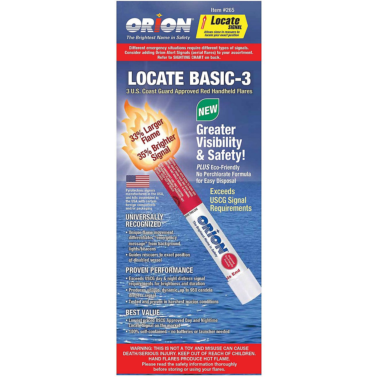 Orion Locate Basic Marine Red Handheld Flares 3-Pack                                                                             - view number 2