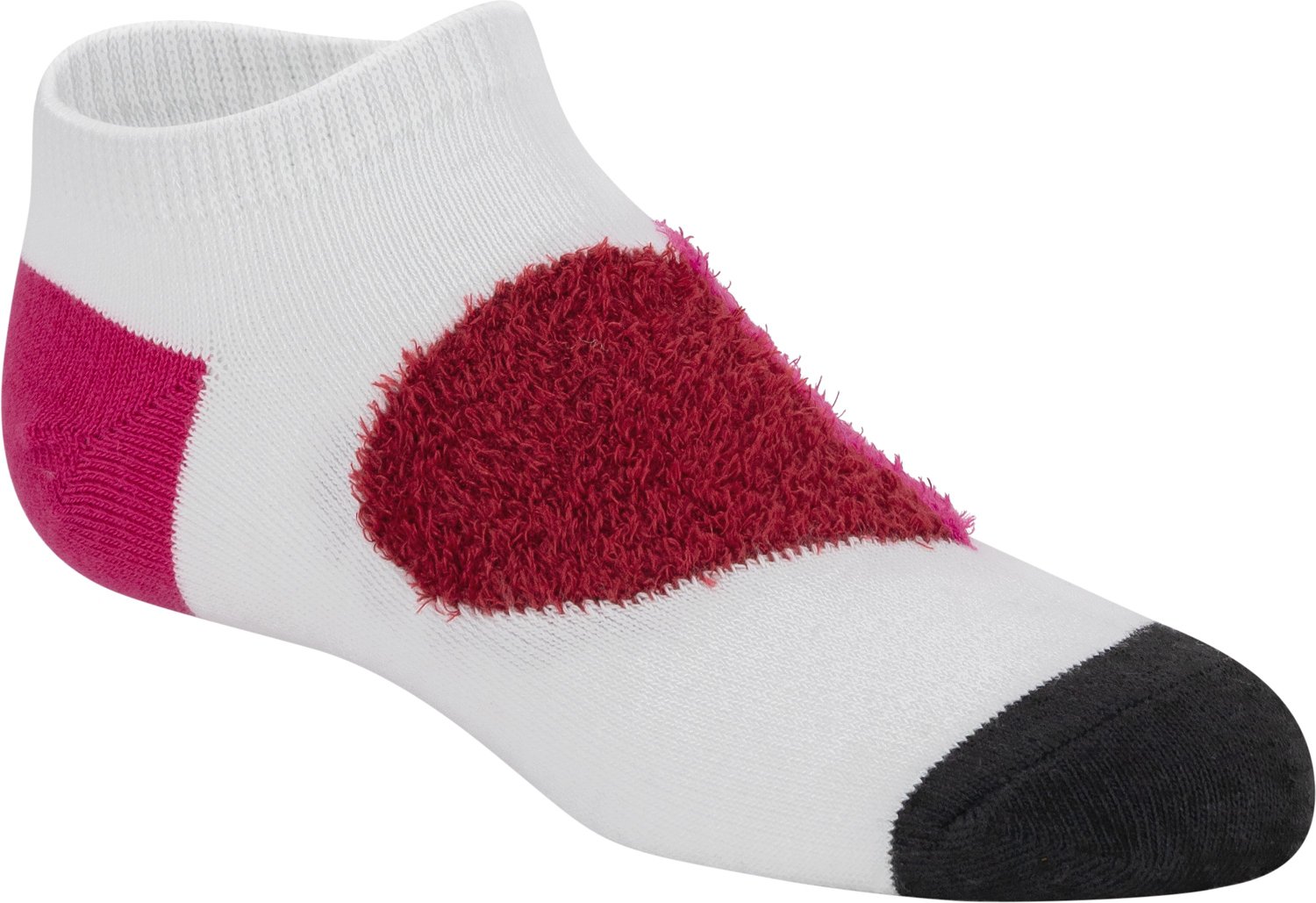 BCG Girls' Fuzzy Heart Love No Show Fashion Socks 6 Pack                                                                         - view number 2