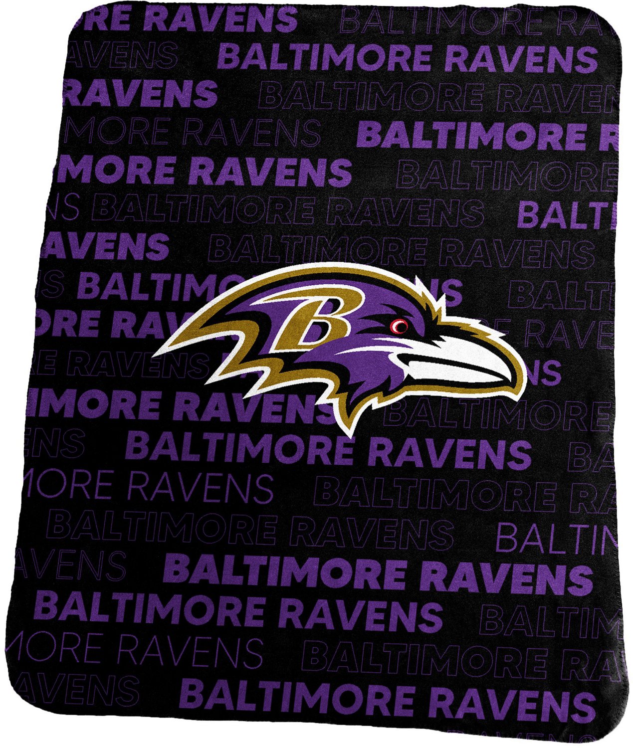 Logo Brands Baltimore Ravens 50 in x 60 in Classic Fleece Throw