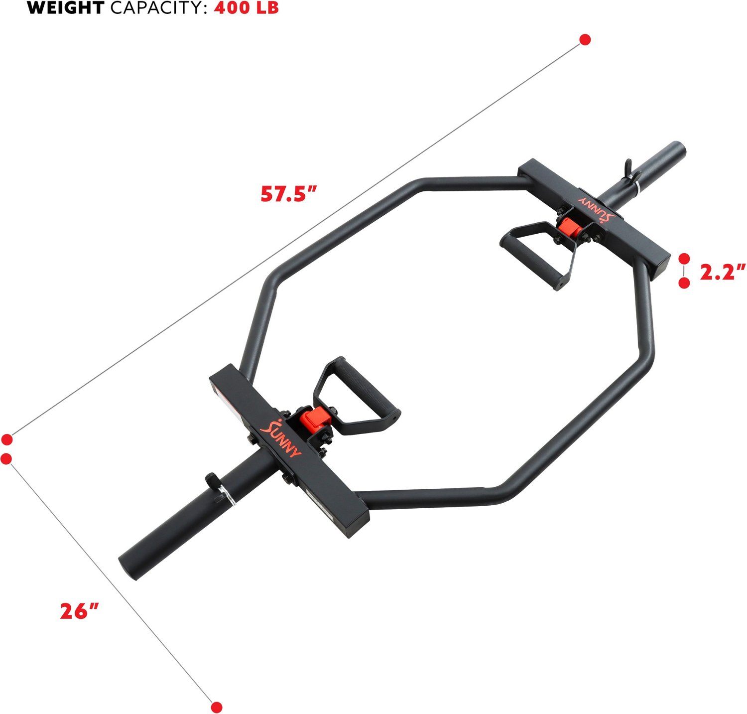 Sunny Health & Fitness Olympic Barbell Hex Bar                                                                                   - view number 7