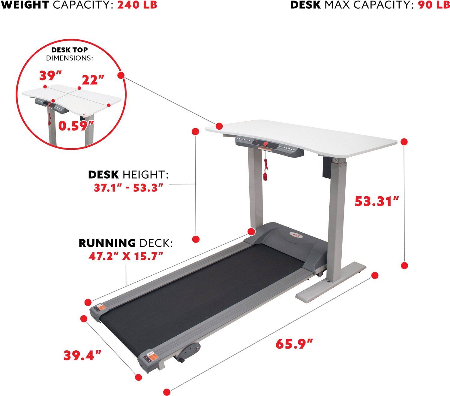Sunny Health & Fitness Treadmill with Detachable Desk - view number 4