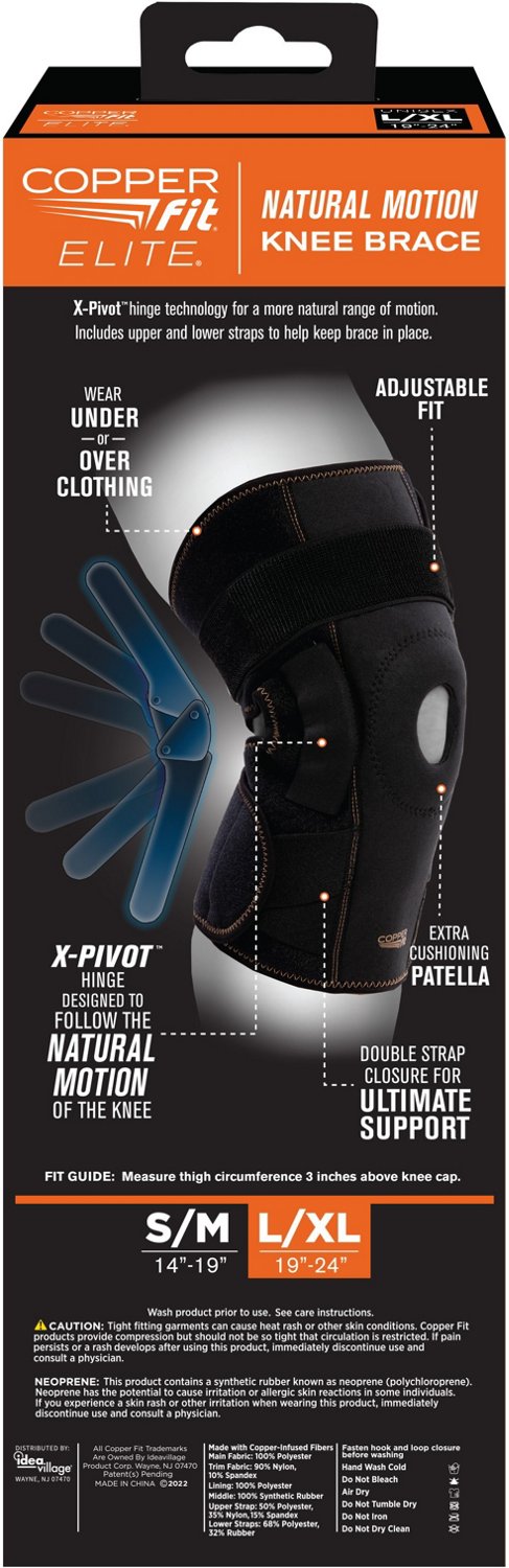 Copper Fit® Natural Motion Knee Brace, Adjustable and Breathable, One Size  Fits Most 