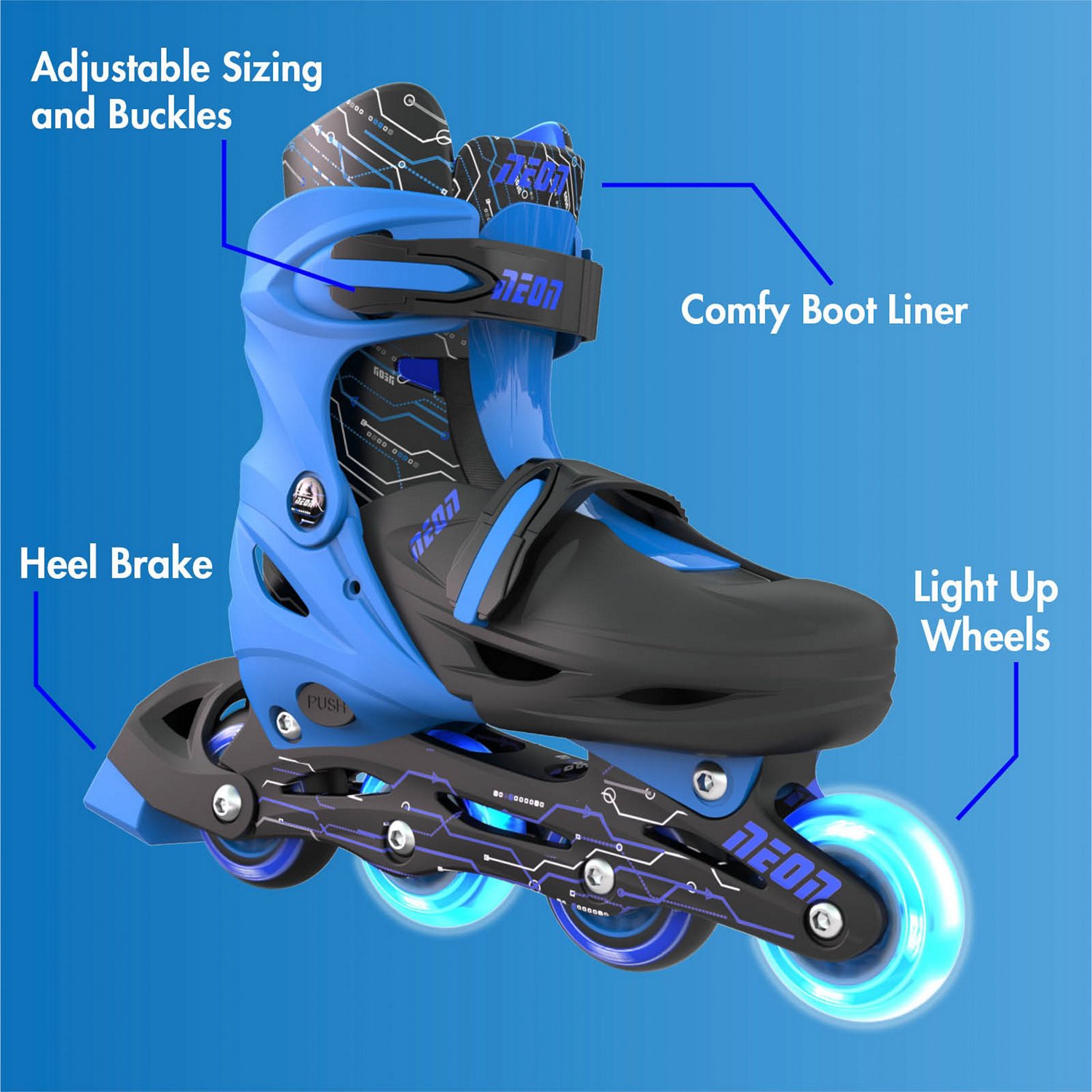 Yvolution Boys' Neon LED Adjustable In-Line Skates                                                                               - view number 4