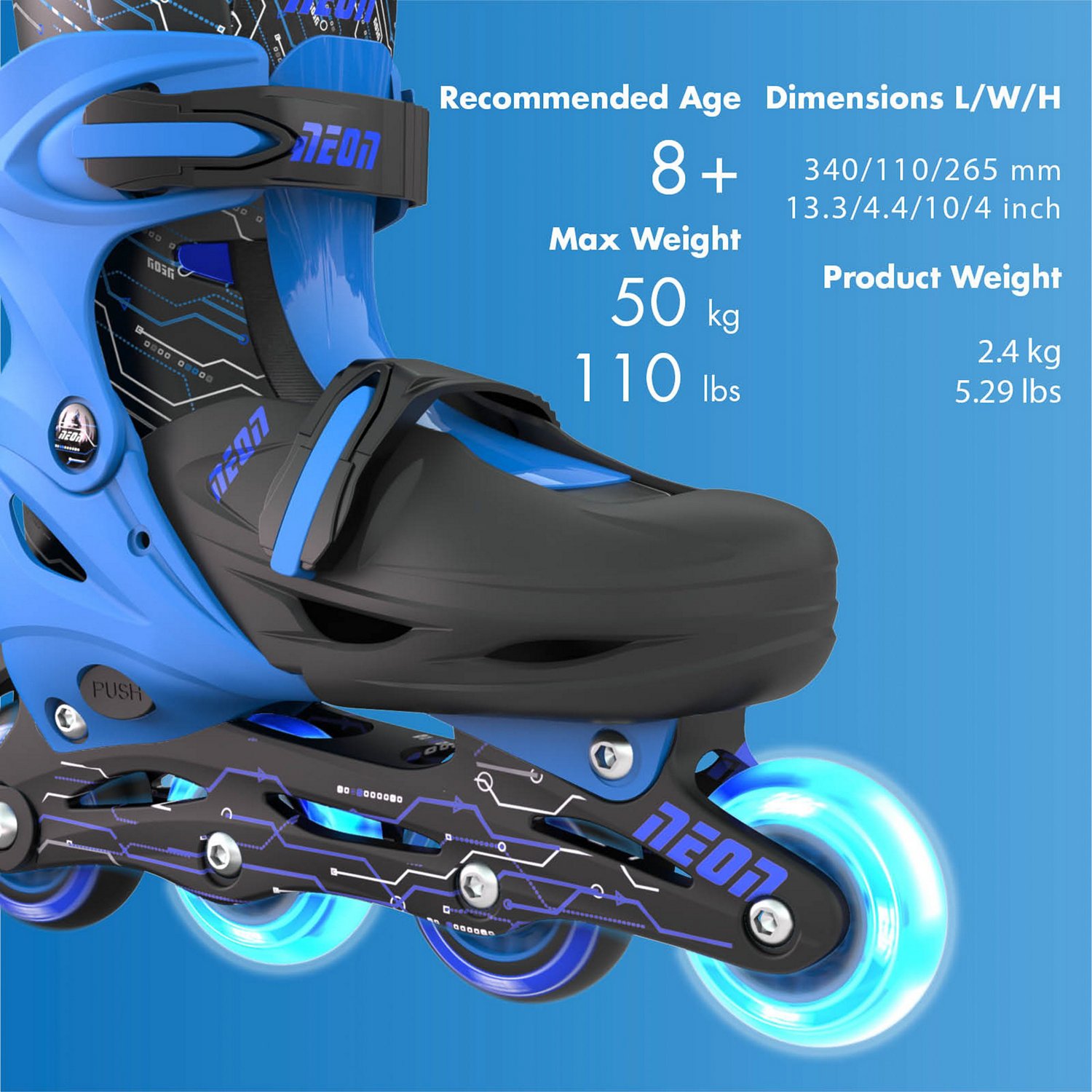 Yvolution Boys' Neon LED Adjustable In-Line Skates                                                                               - view number 5