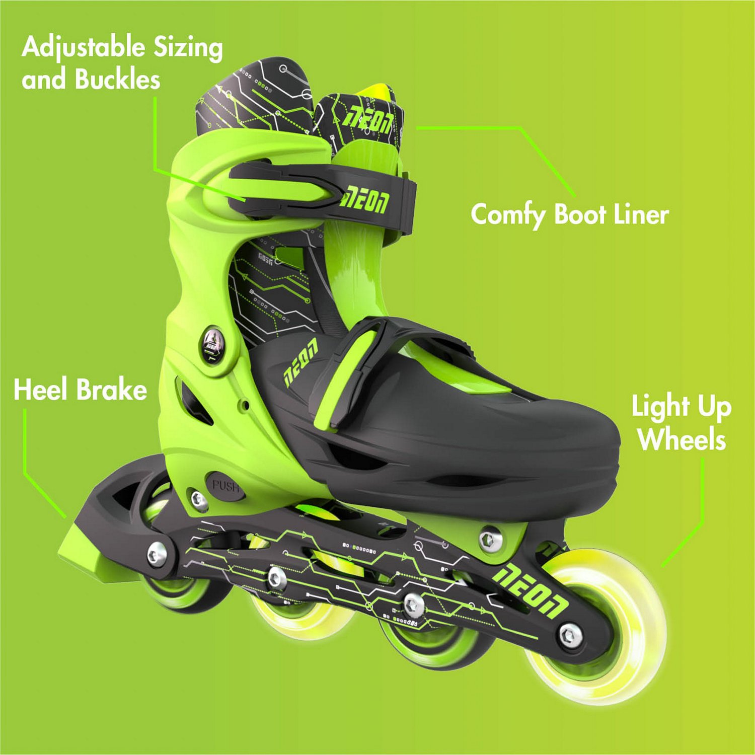 Yvolution Boys' Neon LED Adjustable In-Line Skates                                                                               - view number 4