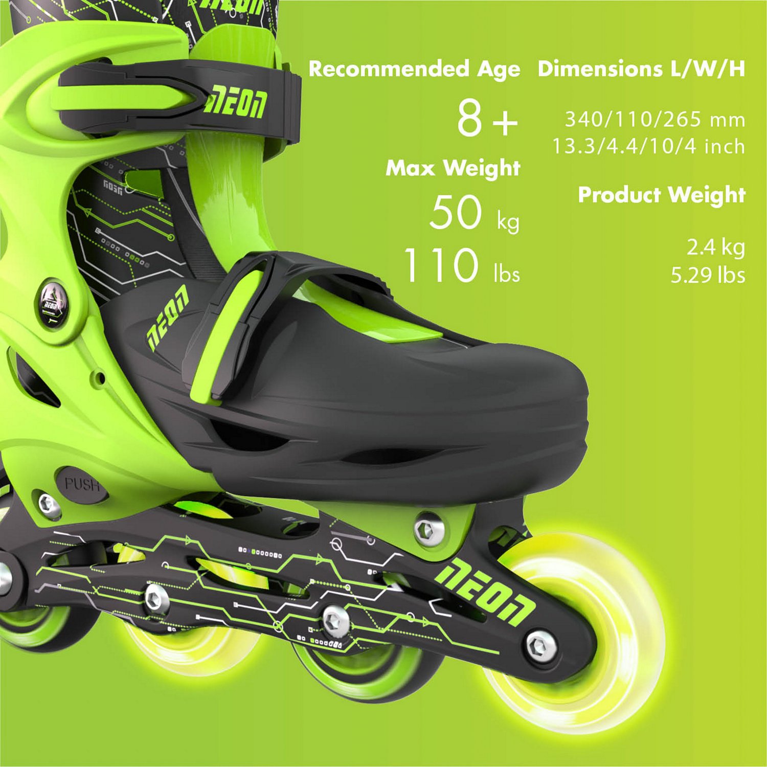 Yvolution Boys' Neon LED Adjustable In-Line Skates                                                                               - view number 5