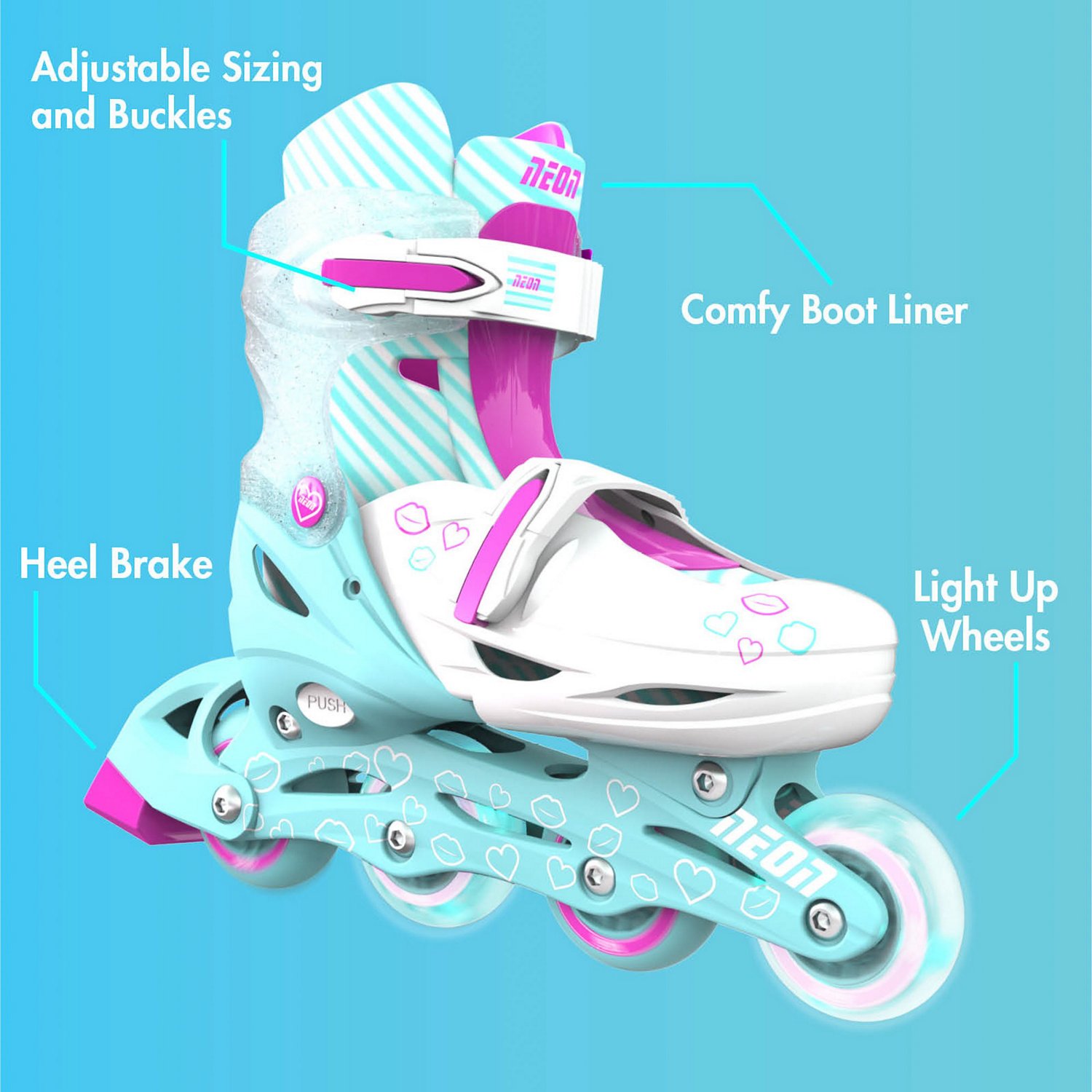 Yvolution Girls' Neon LED Adjustable In-Line Skates - view number 4