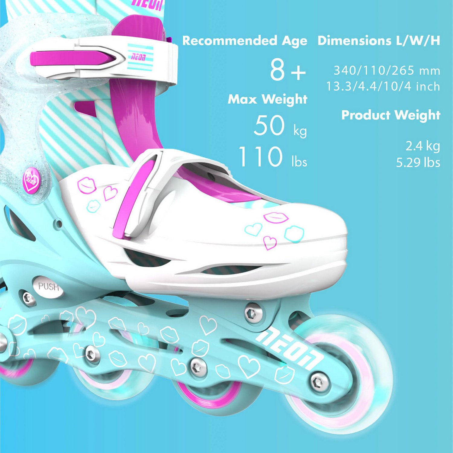 Yvolution Girls' Neon LED Adjustable In-Line Skates - view number 5