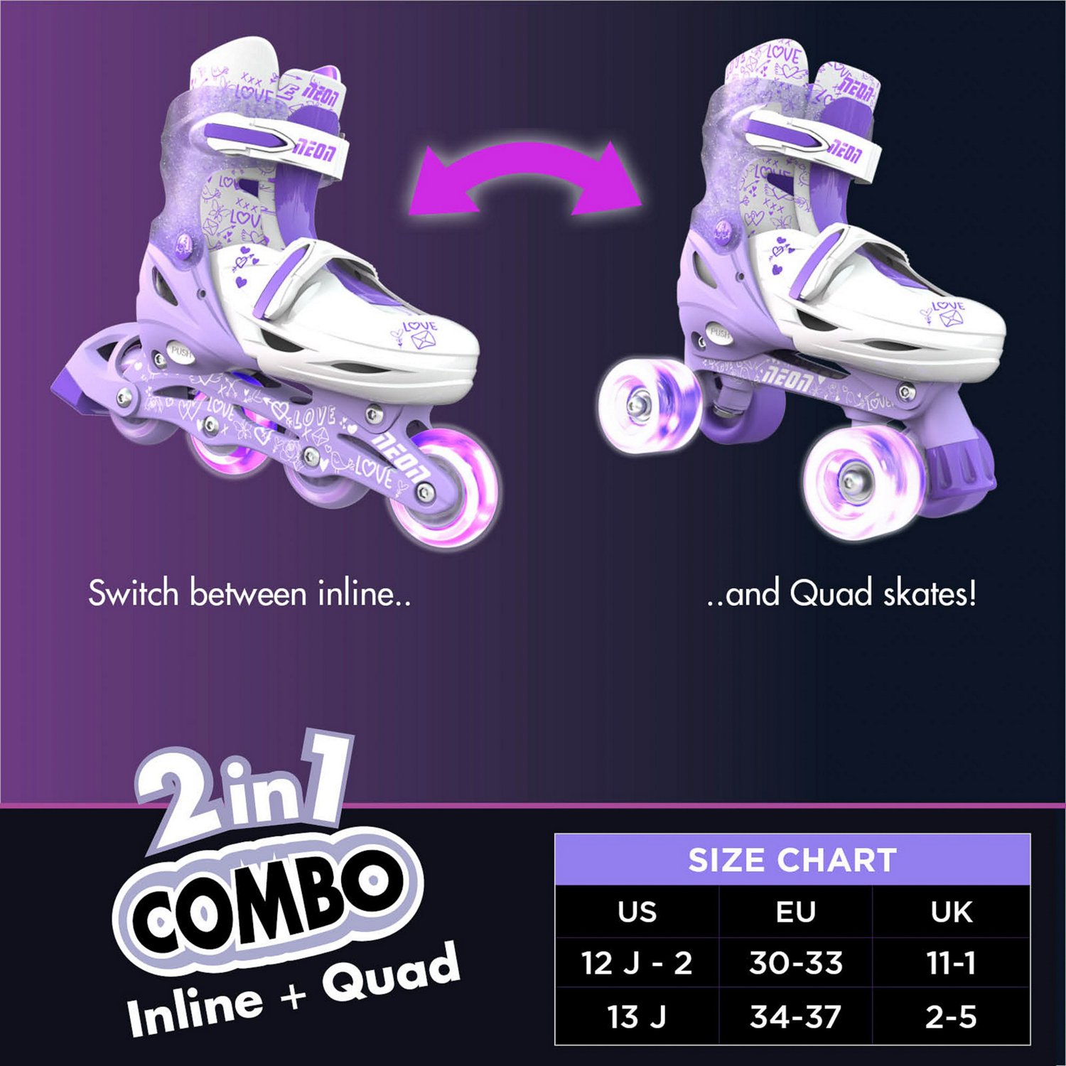 Yvolution Girls' Neon Combo Adjustable Skates - view number 4
