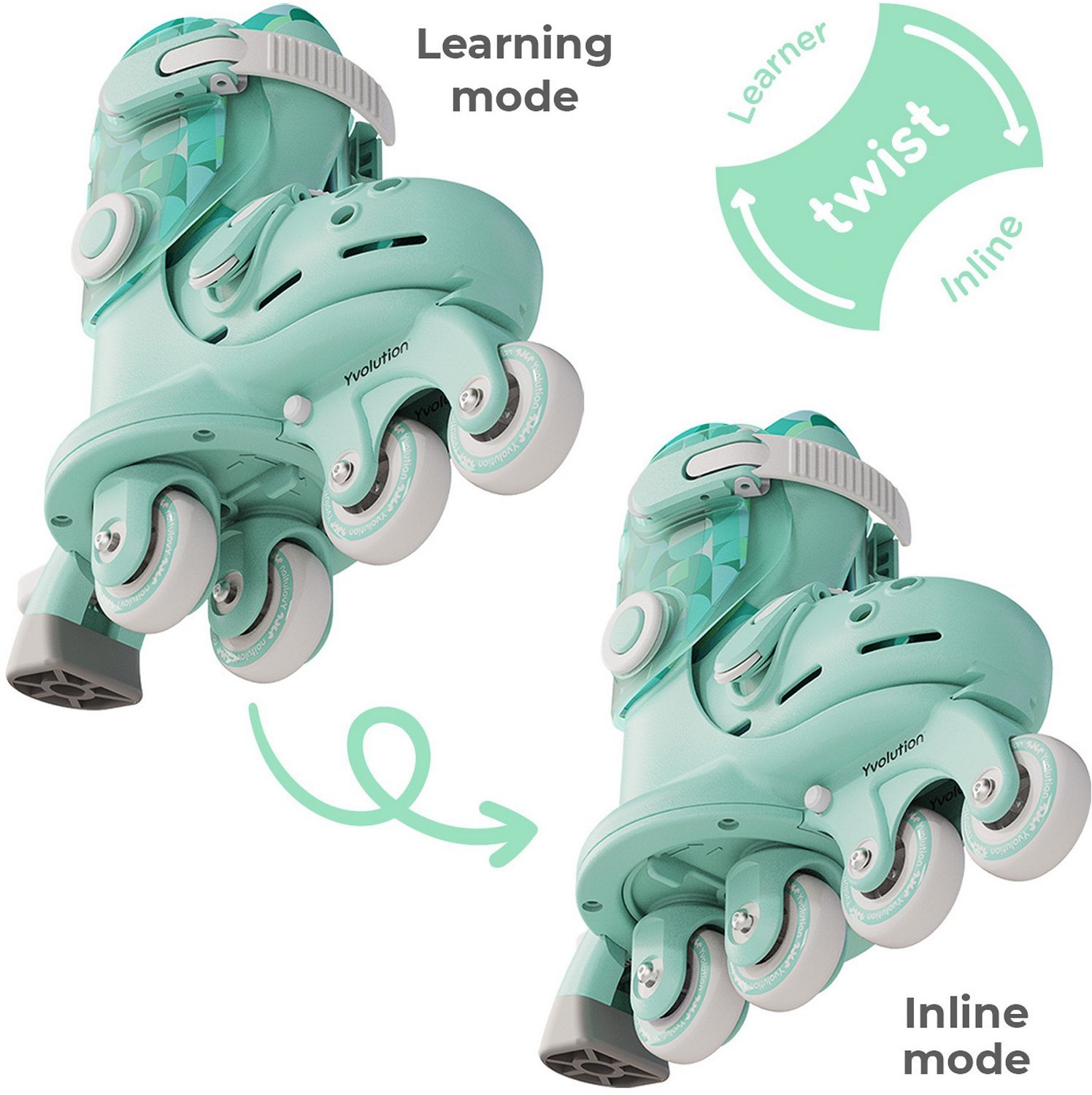 Yvolution Girls' Twista 2-in 1 Adjustable Inline Skates - view number 2