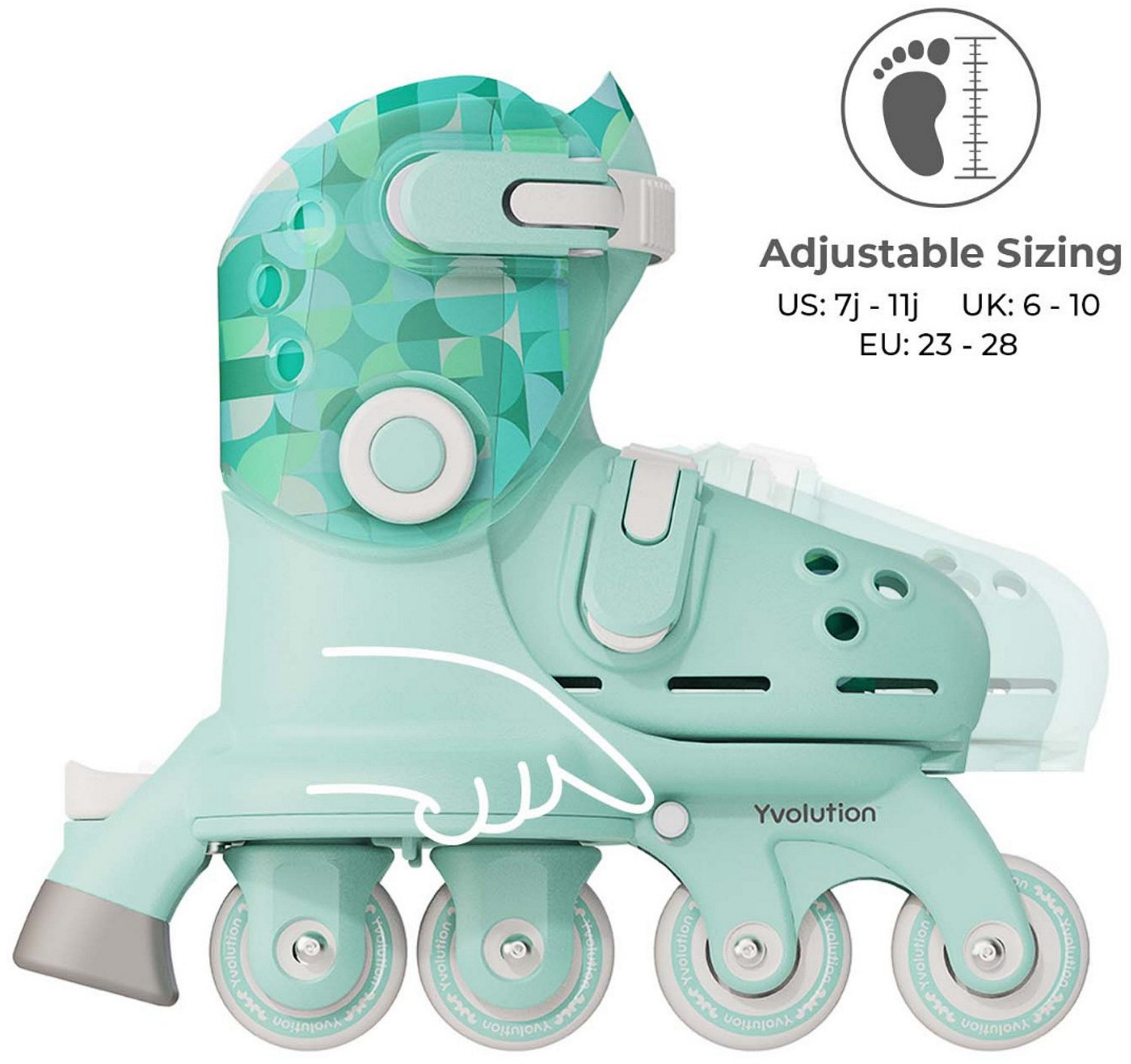 Yvolution Girls' Twista 2-in 1 Adjustable Inline Skates - view number 5