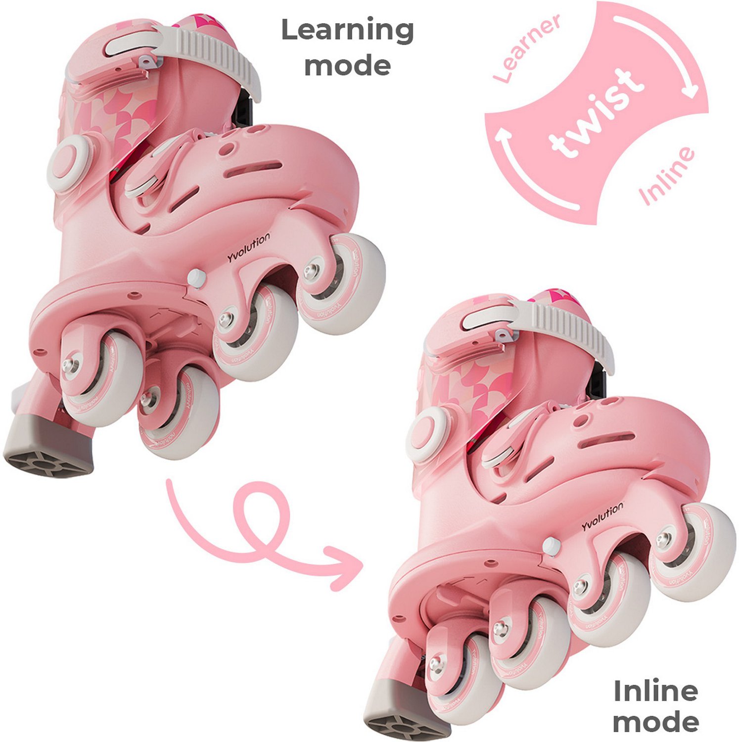 Yvolution Girls' Twista 2-in 1 Adjustable Inline Skates - view number 2