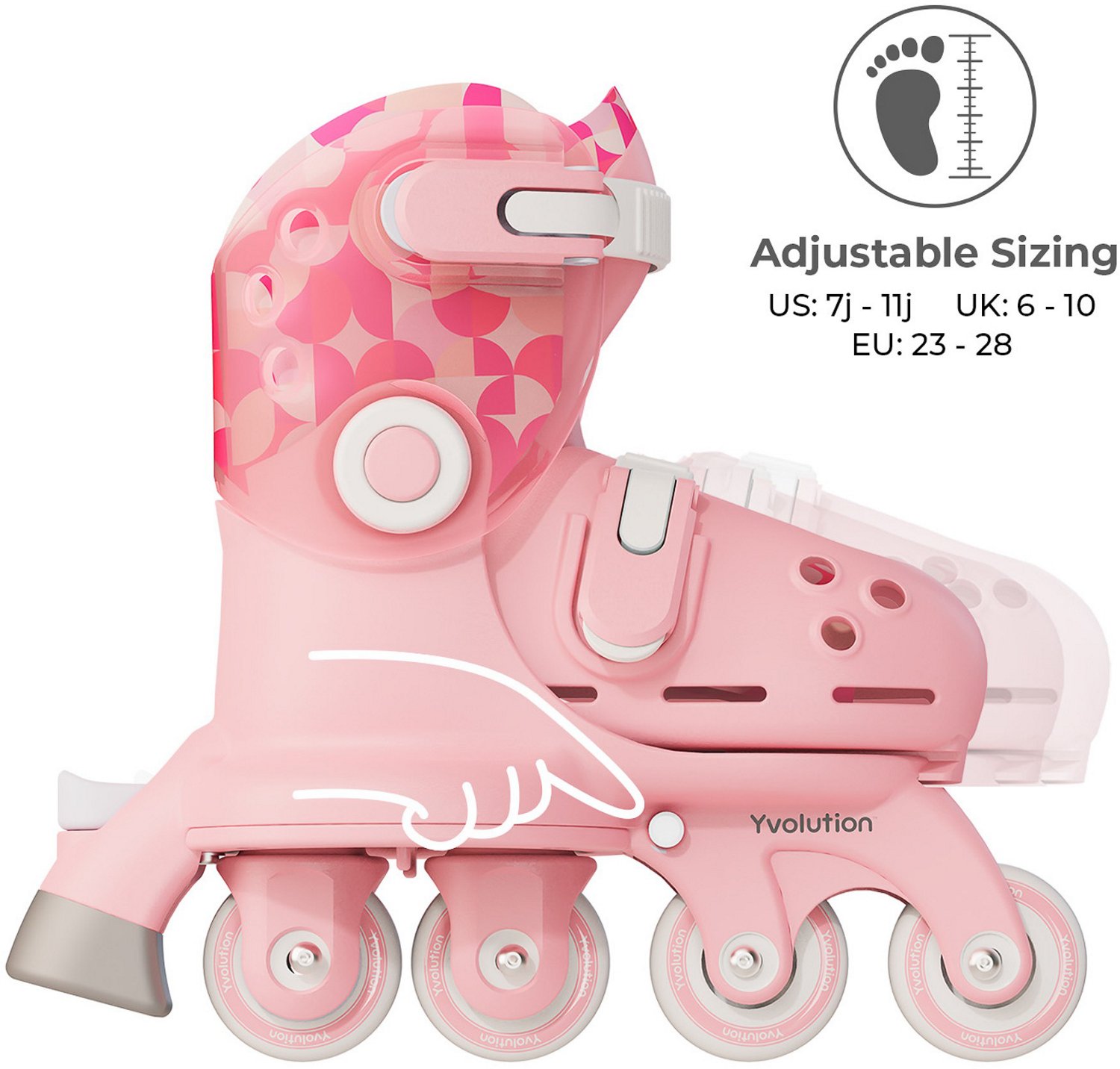 Yvolution Girls' Twista 2-in 1 Adjustable Inline Skates - view number 4