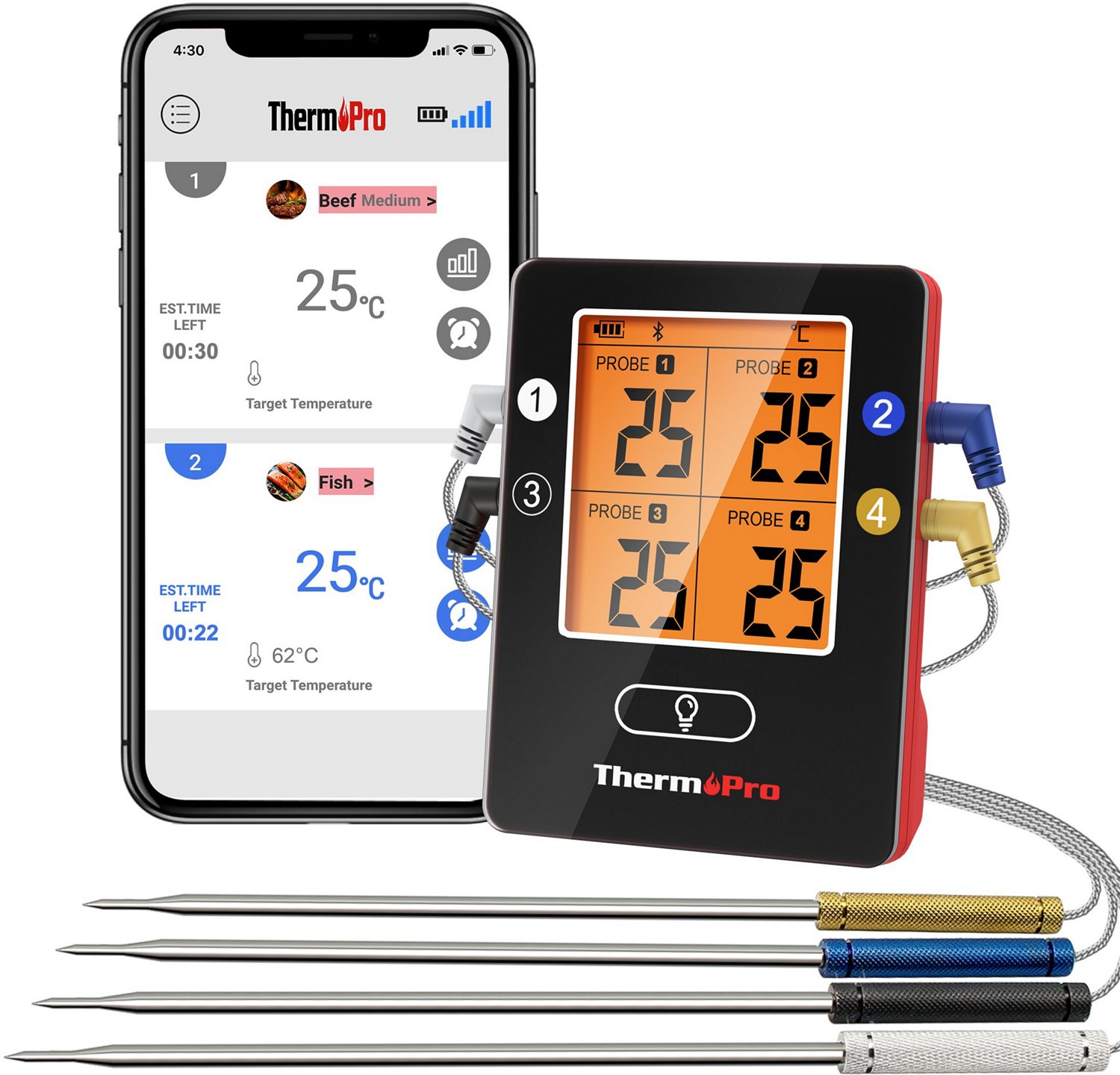 AidMax Pro07 Digital Wireless Meat Thermometer Magnetic Back