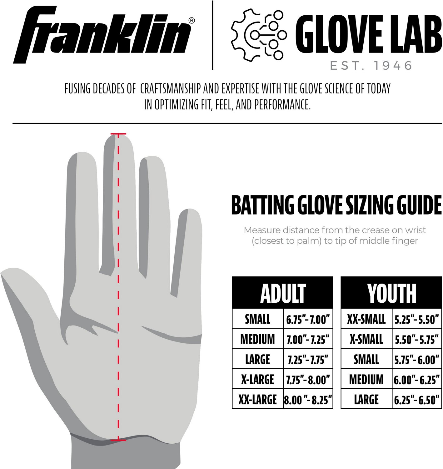 Franklin Adult MLB Infinite Series Power Strap Batting Gloves Academy
