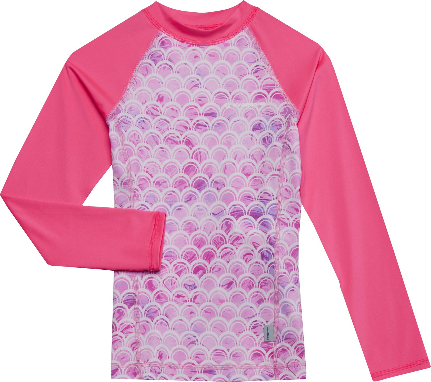 O'Rageous Girls' Mermaid Long Sleeve Rash Guard Academy