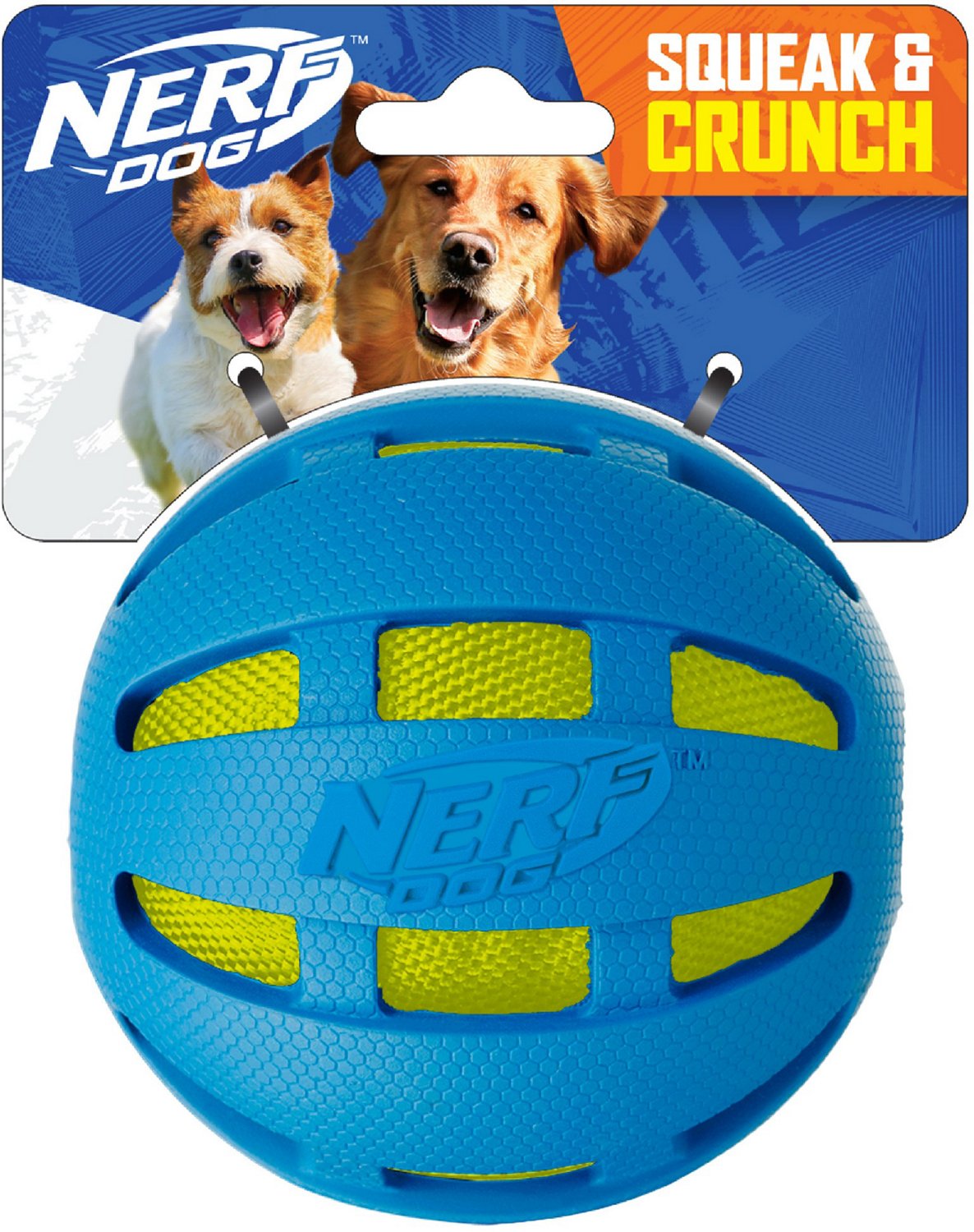 NERF Dog Checker Squeak and Crunch Ball Academy