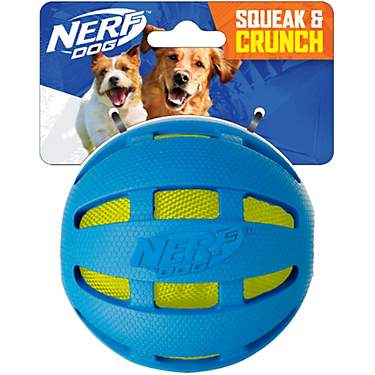 NERF Dog Checker Squeak and Crunch Ball                                                                                         