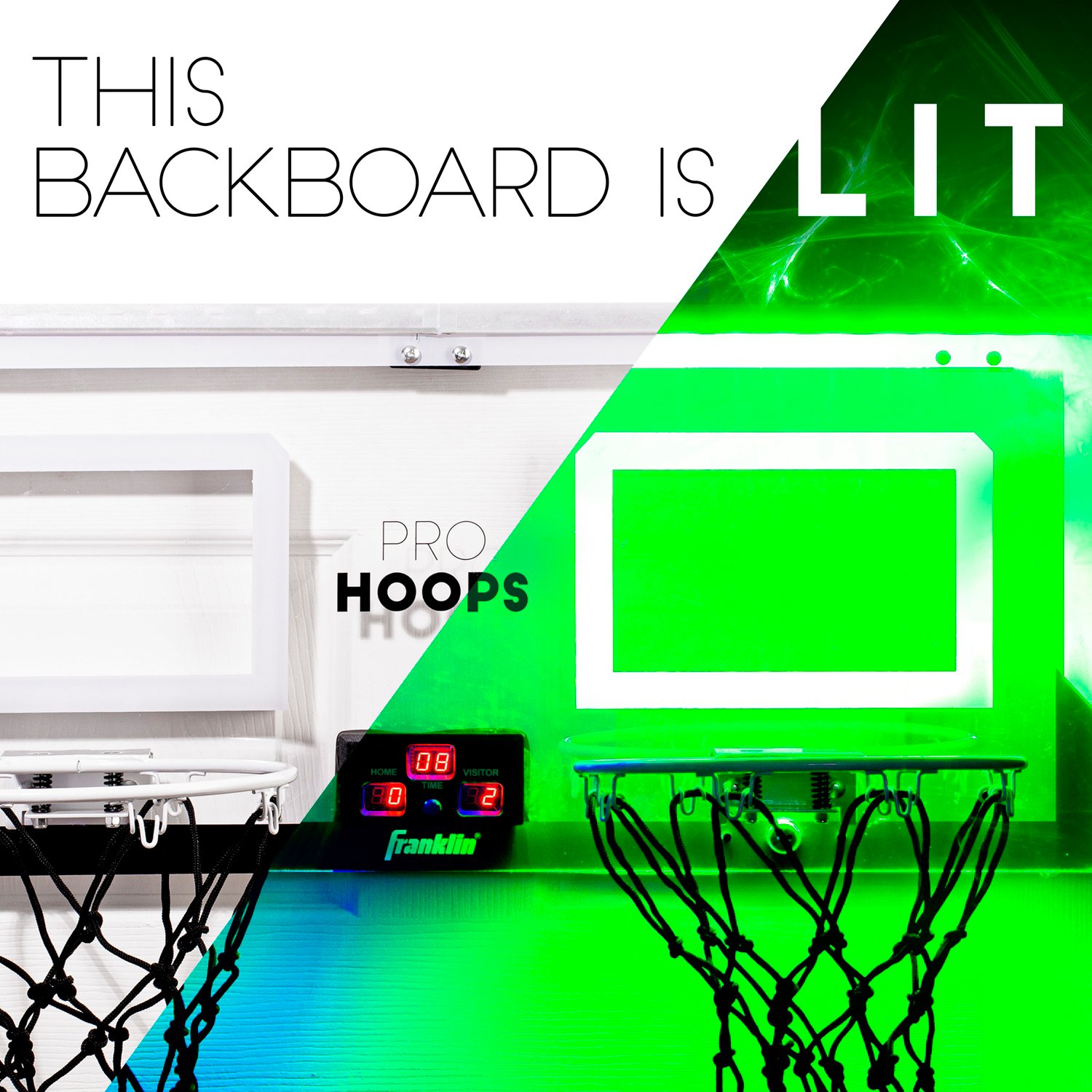 Franklin Dual Shot Pro Hoops LED OvertheDoor 2Player Basketball Set