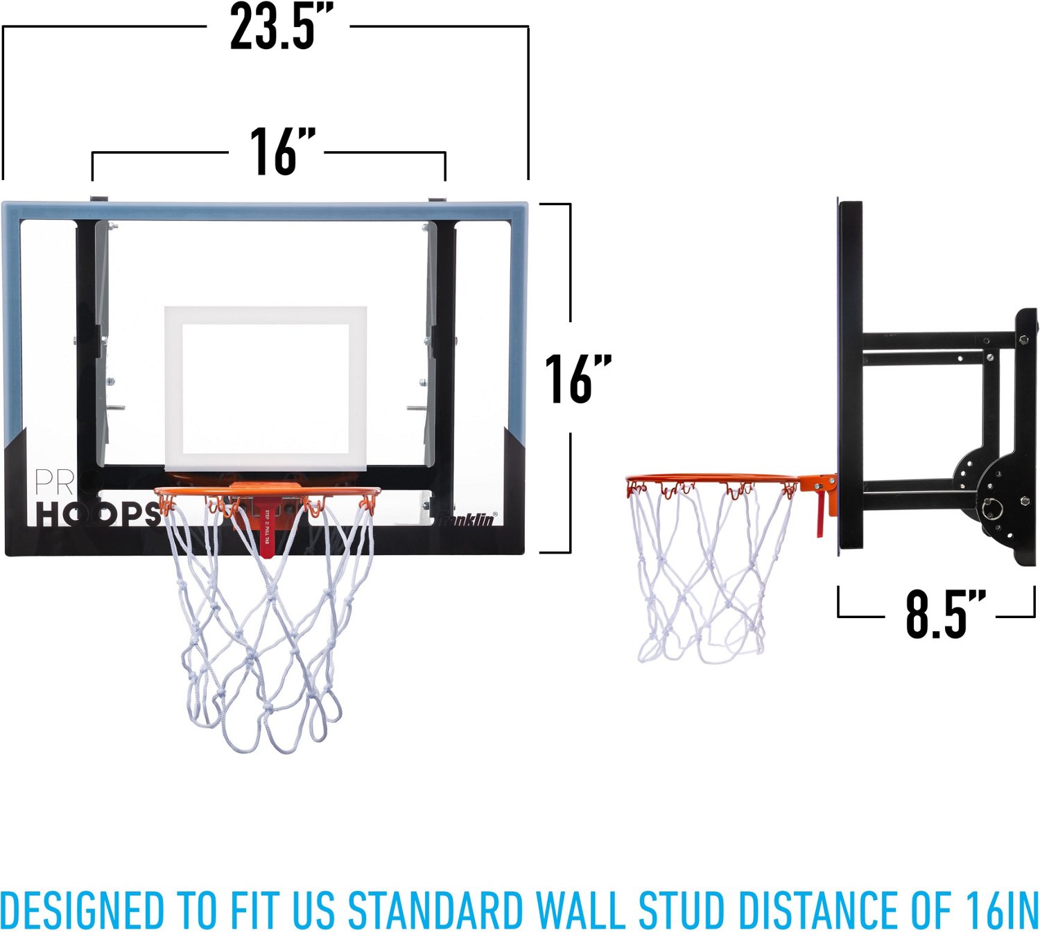 Franklin Wall-Mounted Pro Hoop XL Basketball Set | Academy