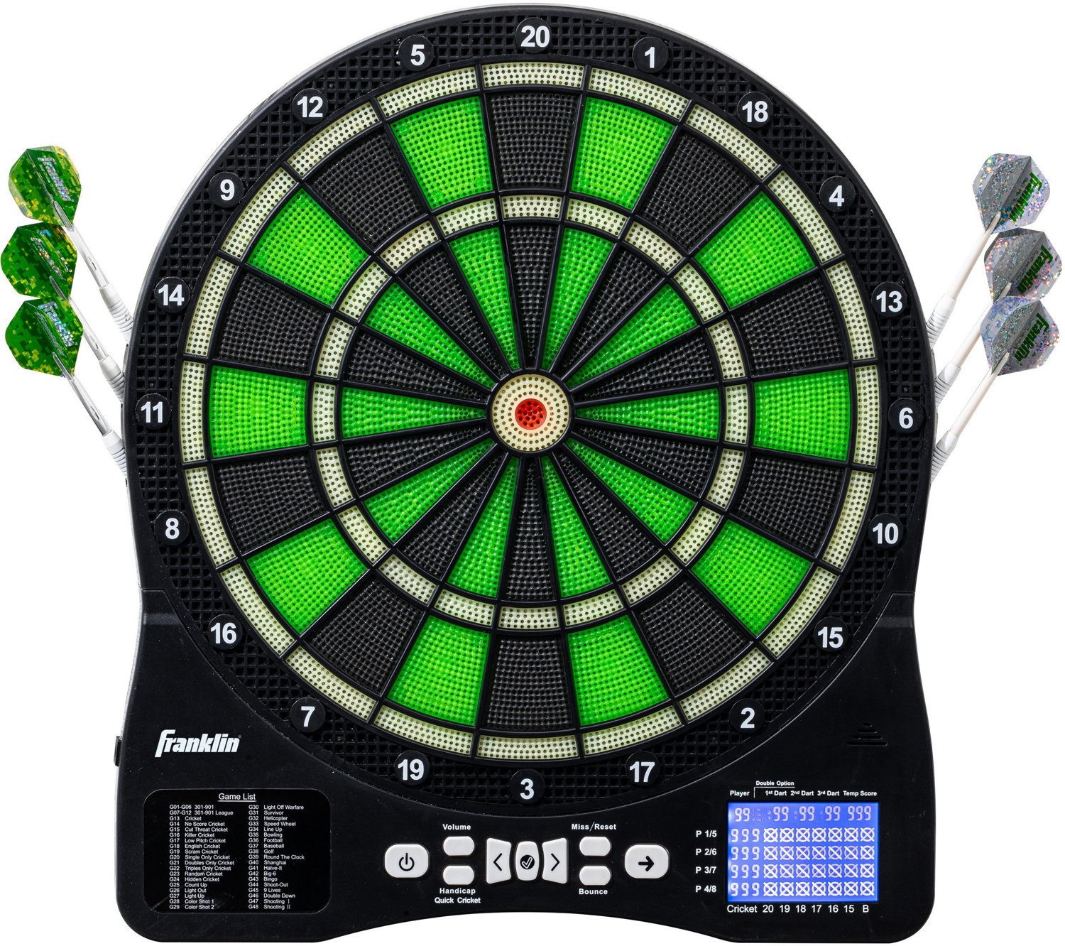Franklin LightUp Electronic Dart Board Set Academy