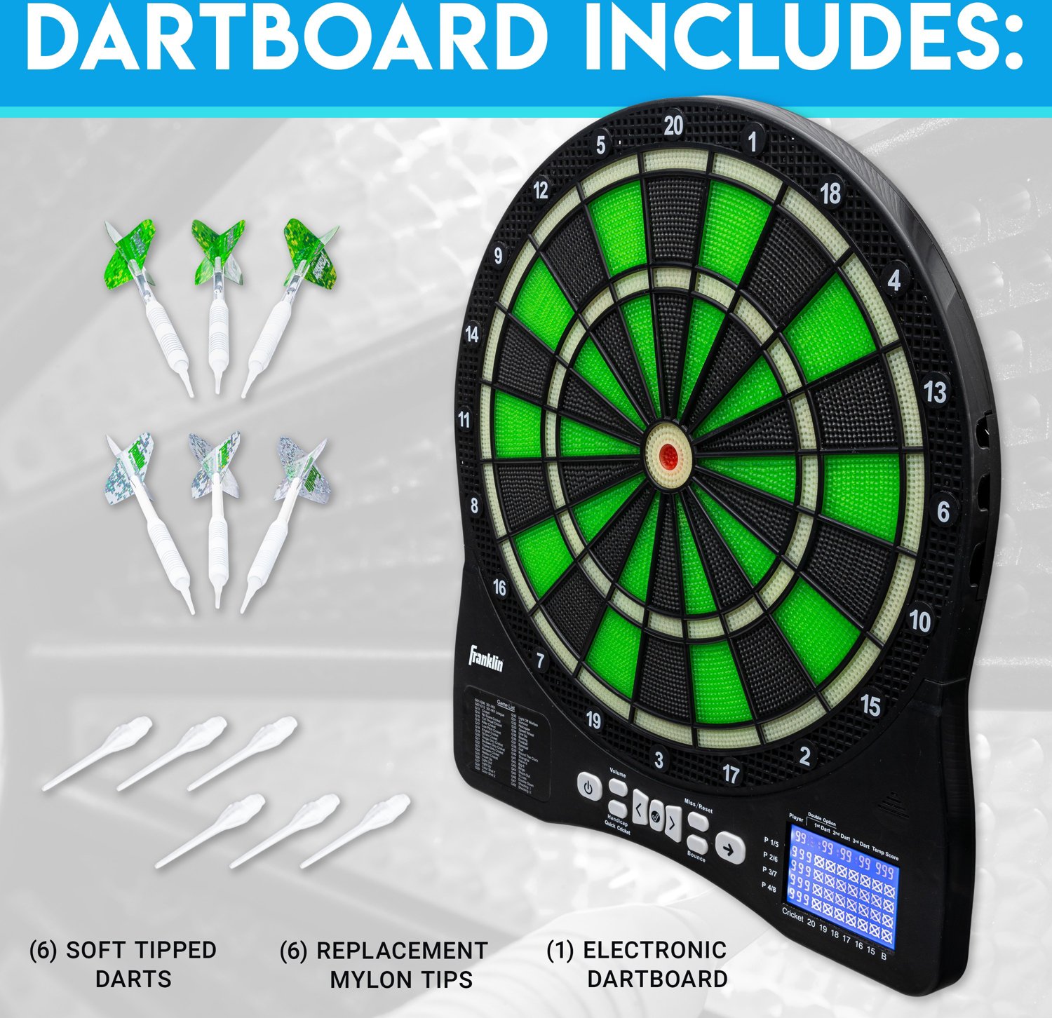 Franklin Light-Up Electronic Dart Board Set                                                                                      - view number 2