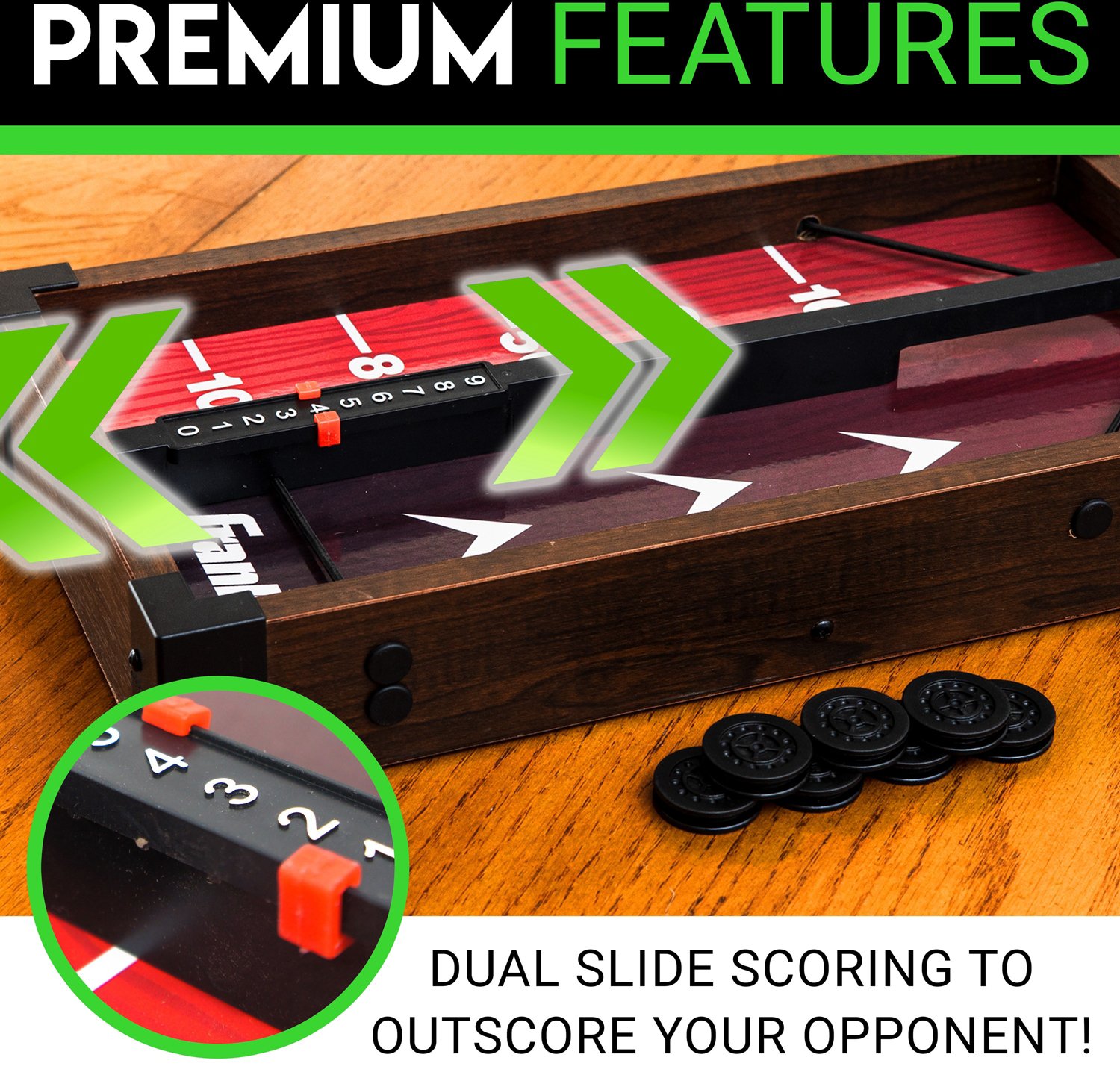 Franklin Wooden 2in1 Shuffleboard and Sling Puck Game Center Academy