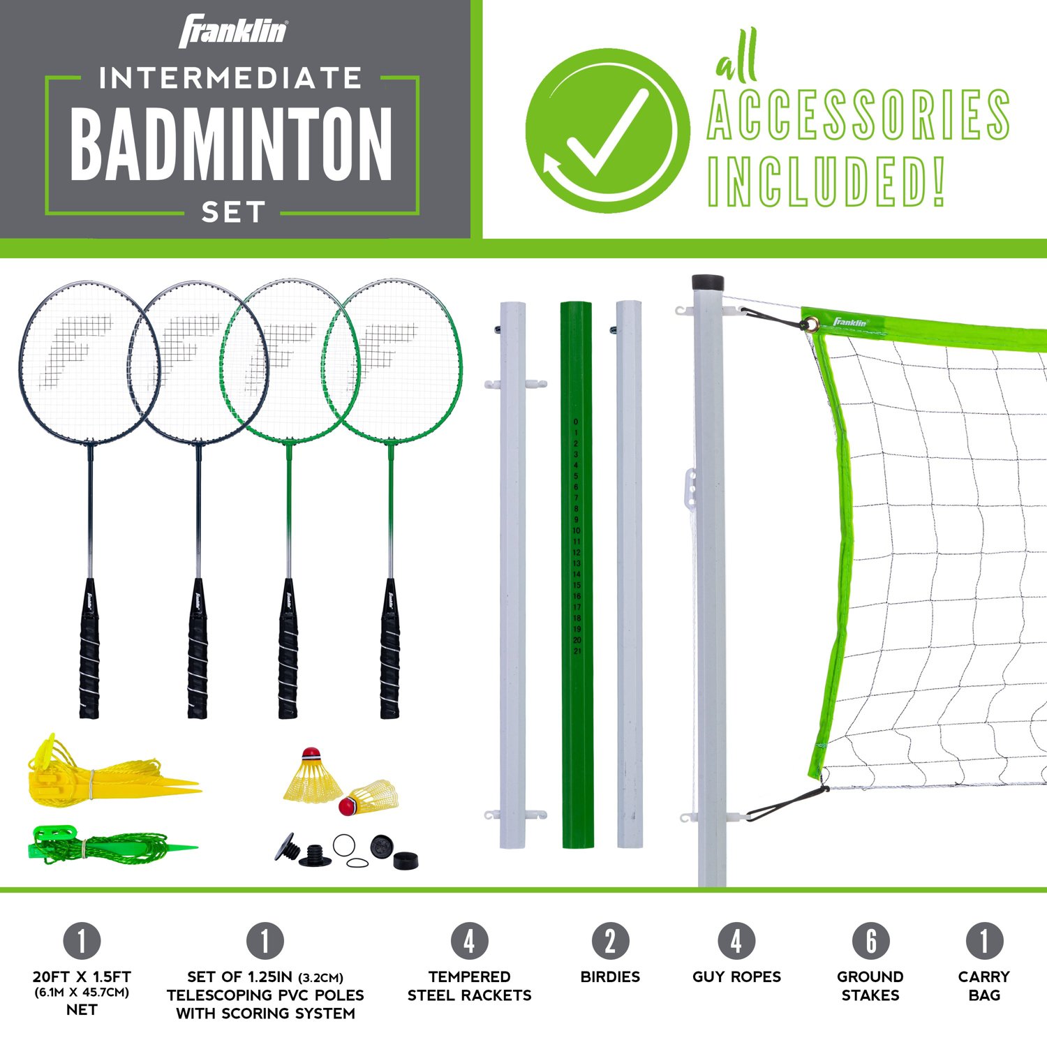 Franklin Intermediate Badminton Set                                                                                              - view number 3