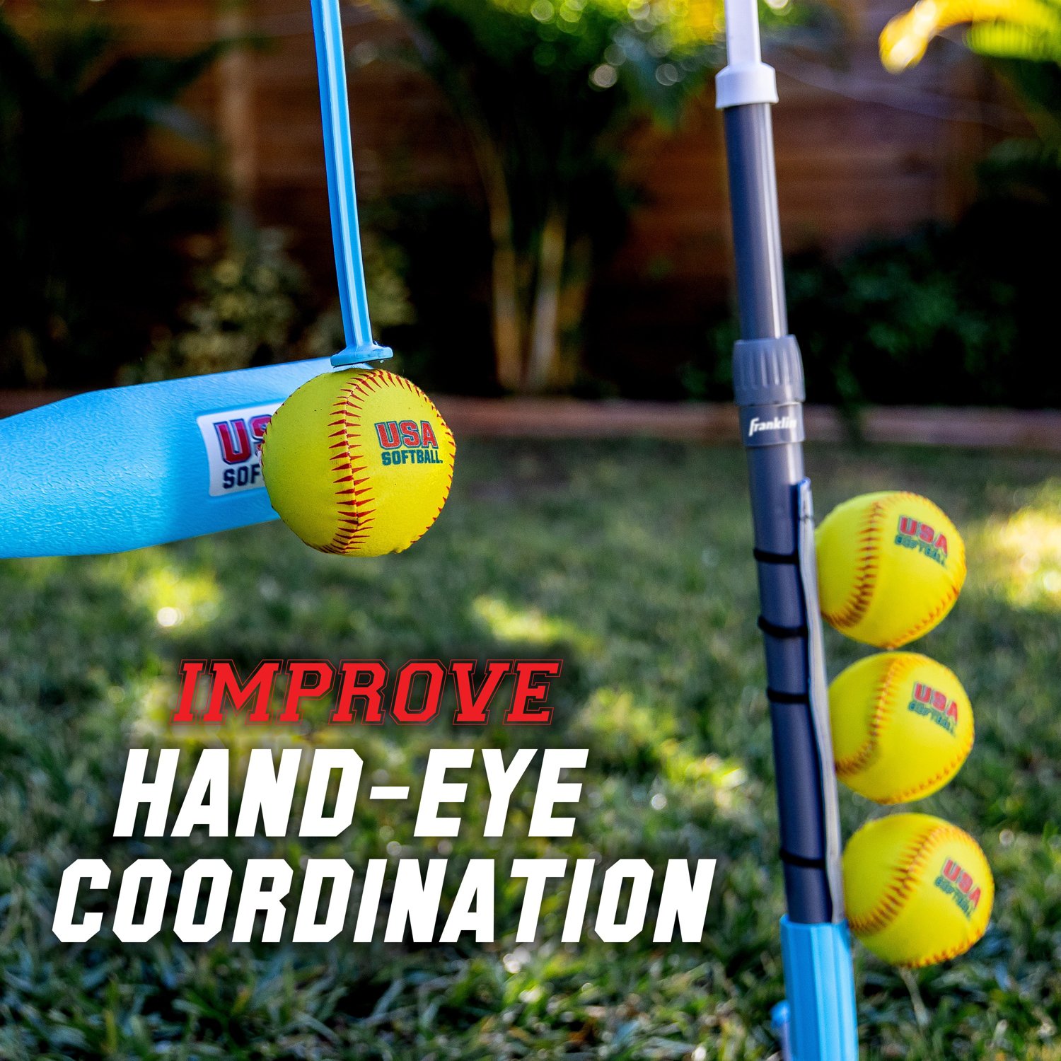 Franklin Kids' USA Softball 2in1 GrowwithMe Batting Tee Academy