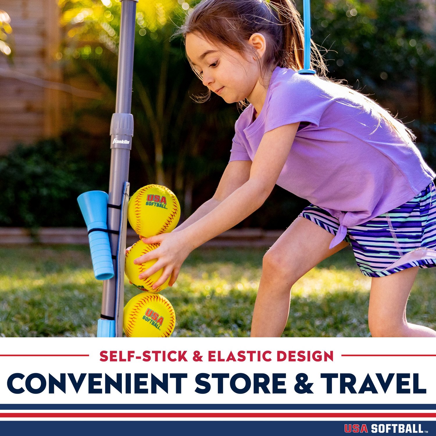 Franklin Kids' USA Softball 2in1 GrowwithMe Batting Tee Academy