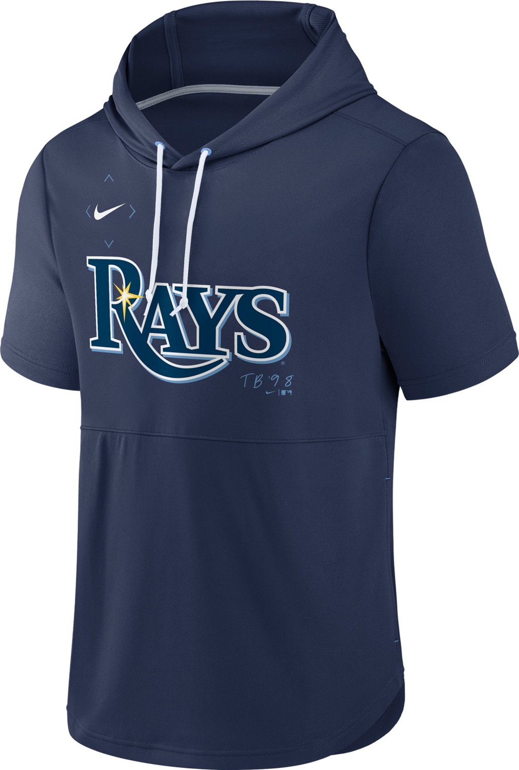 Nike Men's Tampa Bay Rays Springer Short Sleeve Pullover Hoodie | Academy