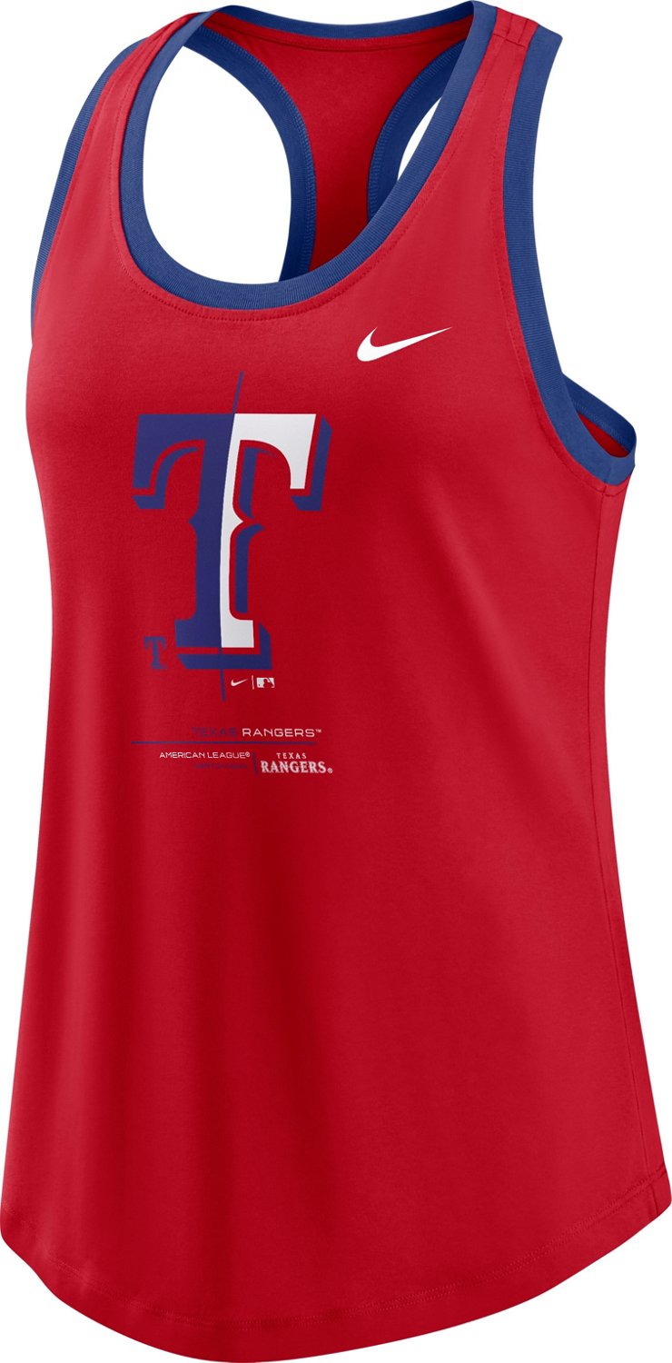 Women's Nike Royal Texas Rangers Logo Fade High Neck Performance Tank Top