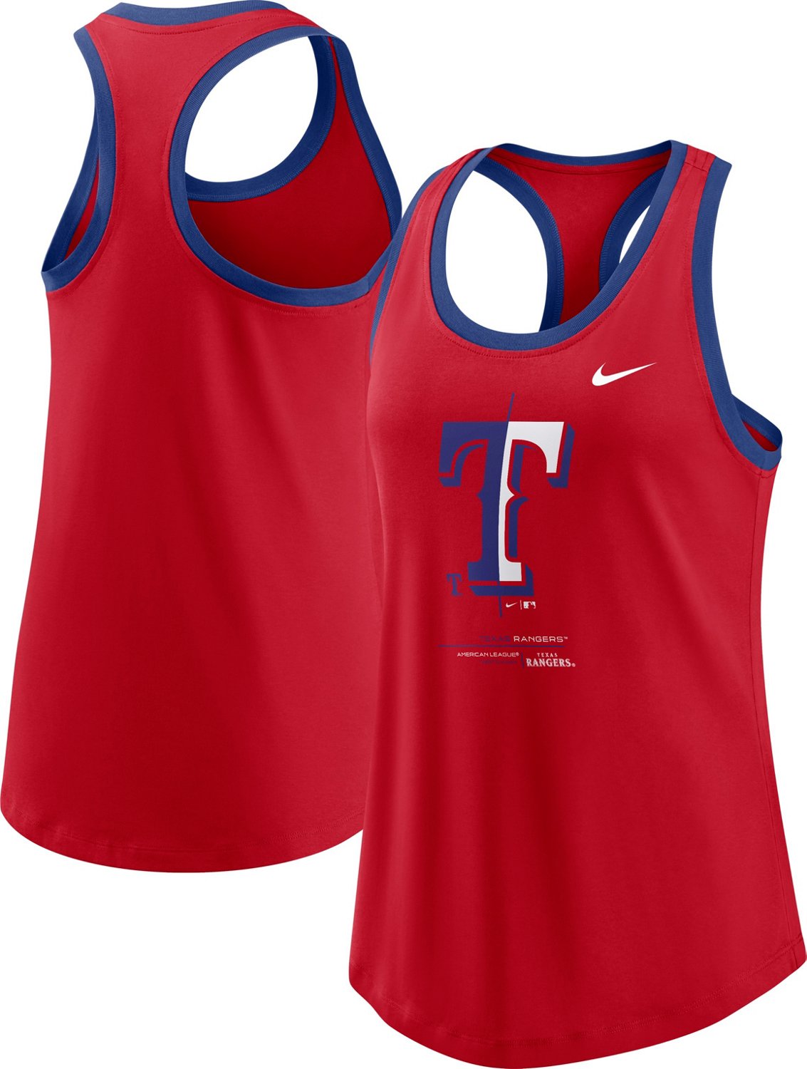 Women's Nike Royal Texas Rangers Logo Fade High Neck Performance Tank Top Size: Small