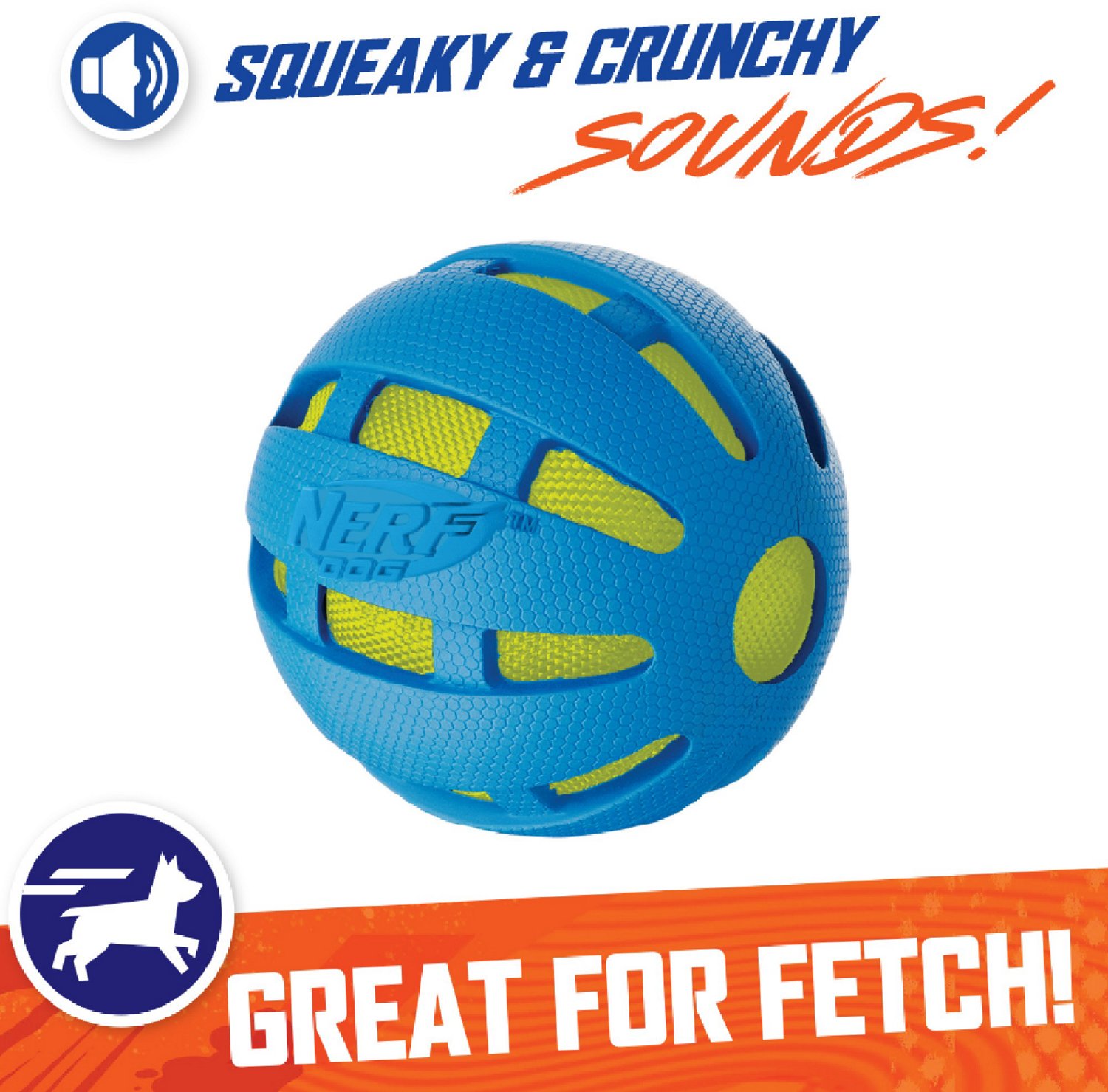 NERF Dog Checker Squeak and Crunch Ball                                                                                          - view number 4