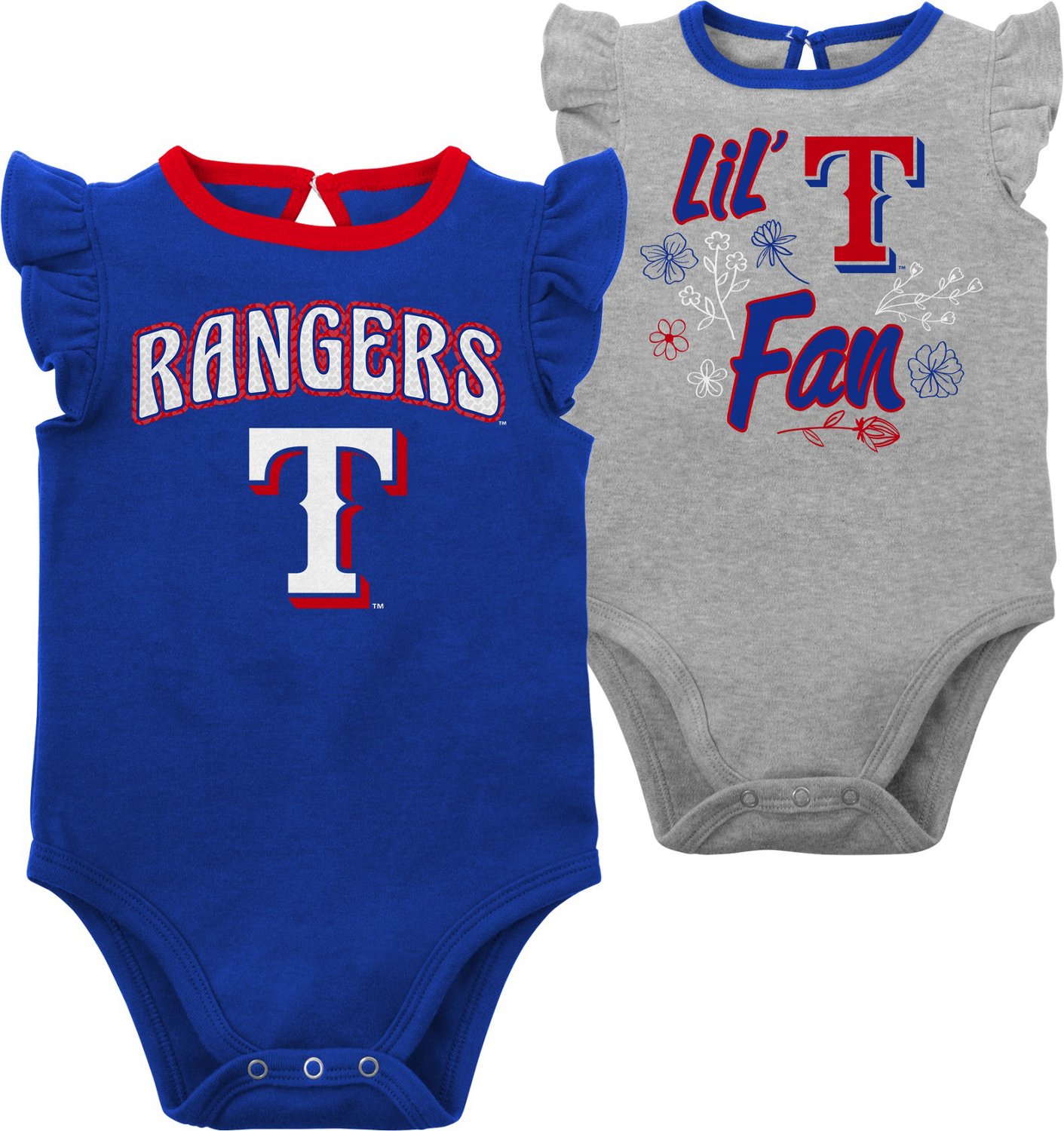 Outerstuff Infant Girls' Texas Rangers Little Fan Creepers 2-Pack