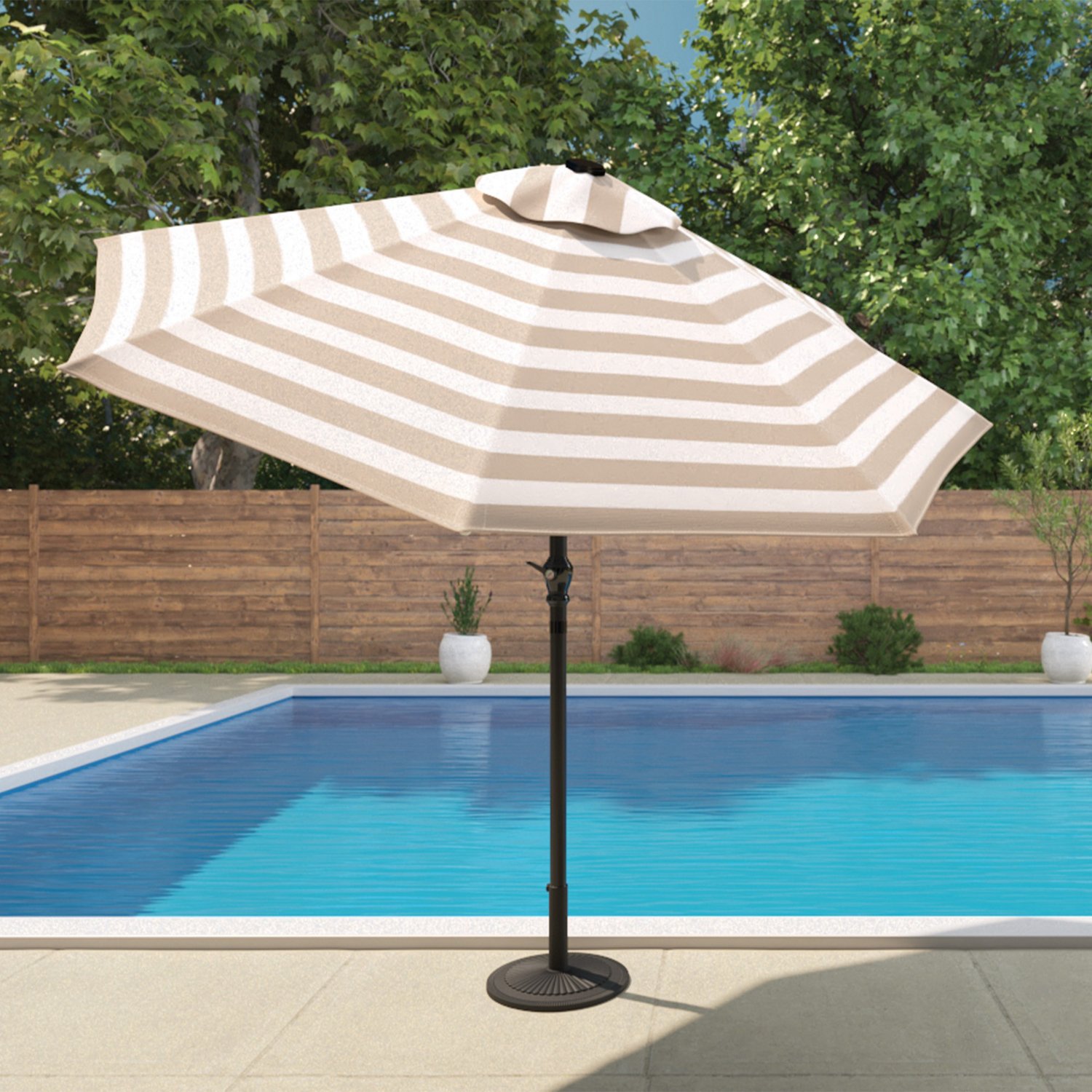 Mosaic 9ft Striped FadeResistant Patio Umbrella Academy