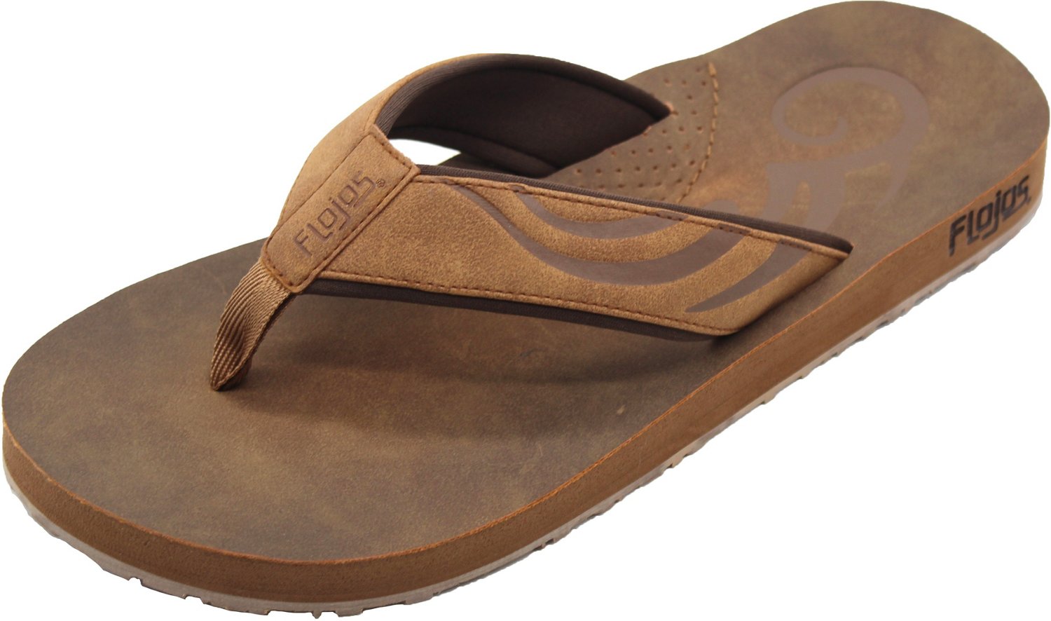 Flojos Men's Cuero Burnished Faux Suede Flip Flops                                                                               - view number 1