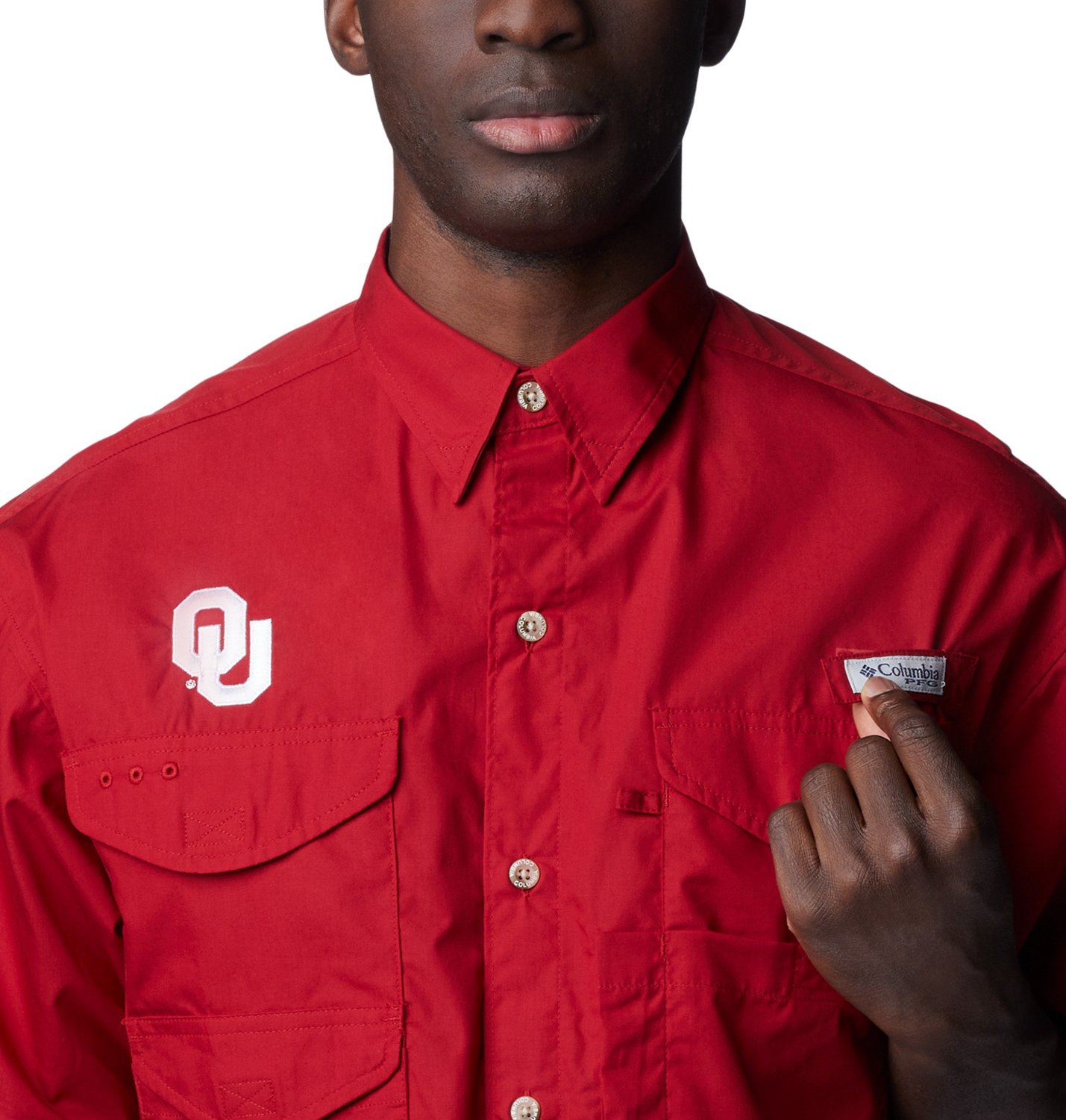 Columbia Sportswear Men's University of Oklahoma Bonehead Button Down Shirt                                                      - view number 4