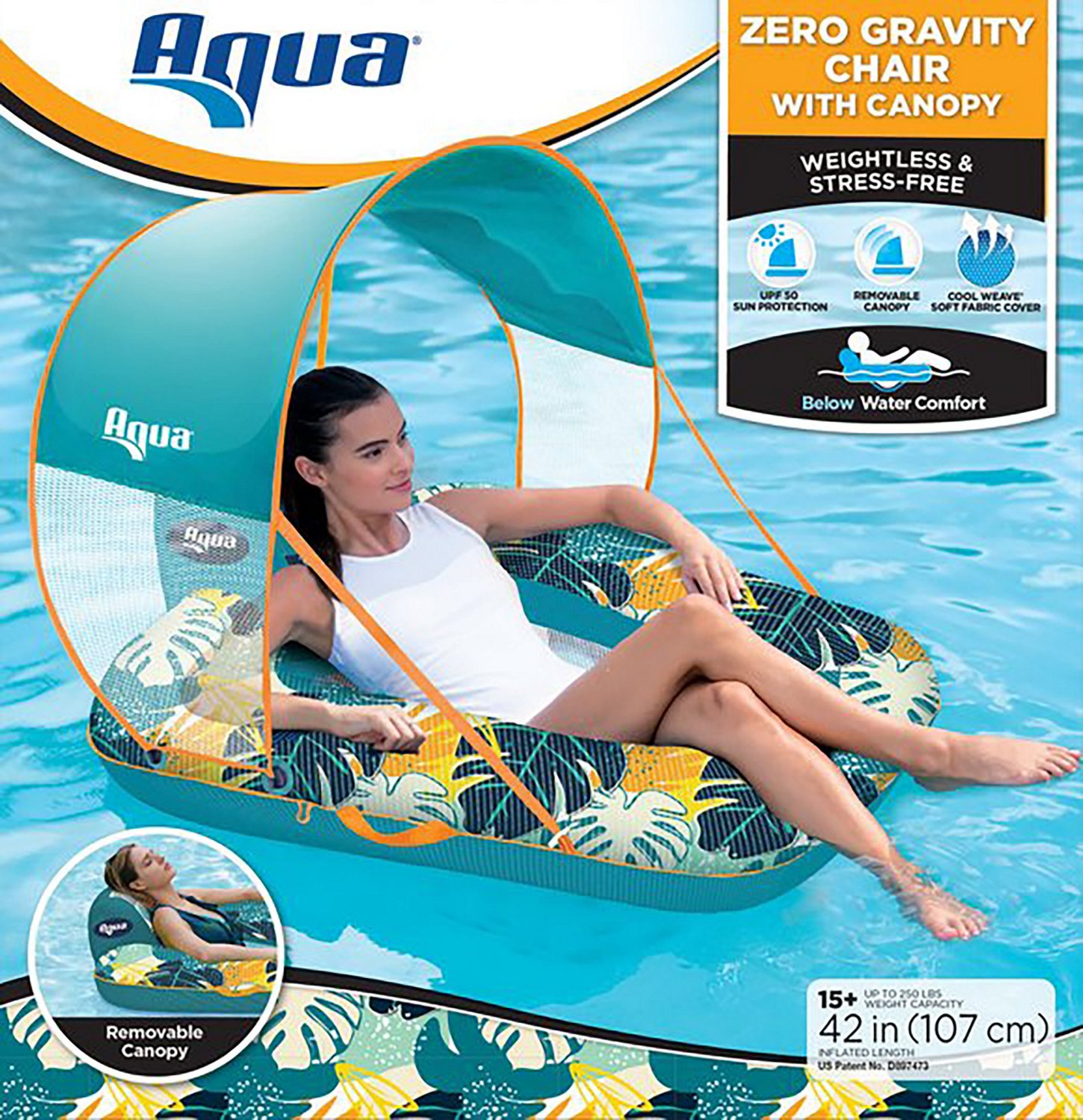 Aqua zero gravity pool best sale chair lounge