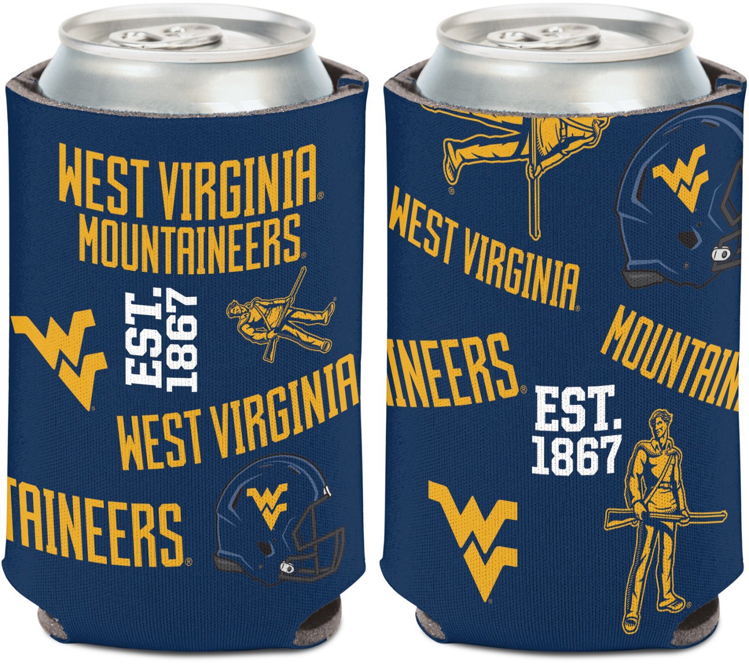 WinCraft West Virginia University Scatter Print 12 oz Can Cooler