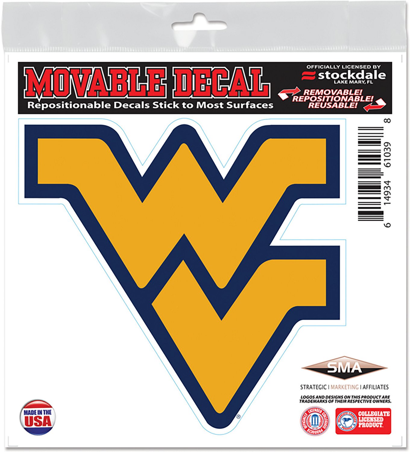 WinCraft West Virginia University All Surface 6 in x 6 in Decal                                                                  - view number 1