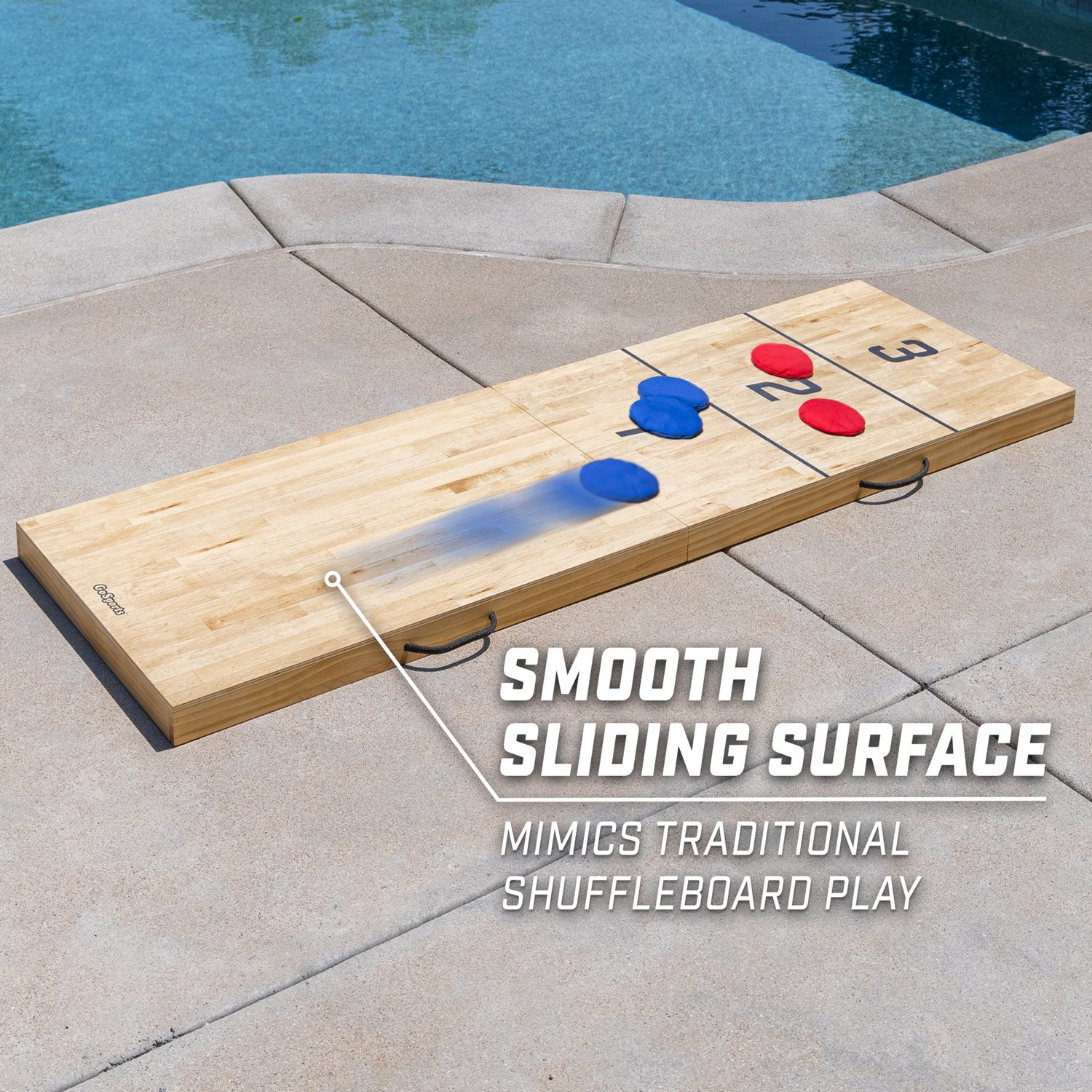 GoSports Tossski Shuffleboard 6 ft x 2 ft Cornhole Board Academy