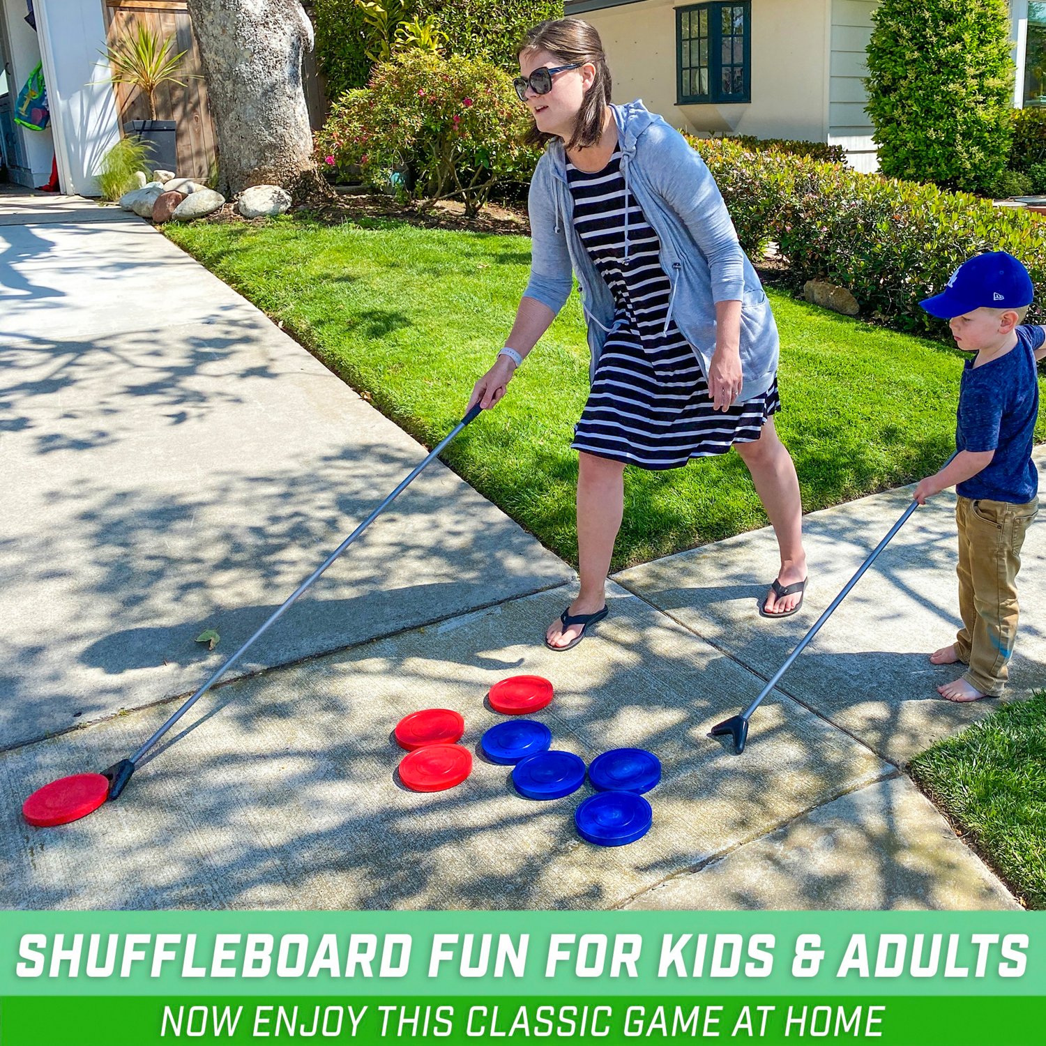 GoSports Driveway Shuffleboard Game Set with Chalk Academy
