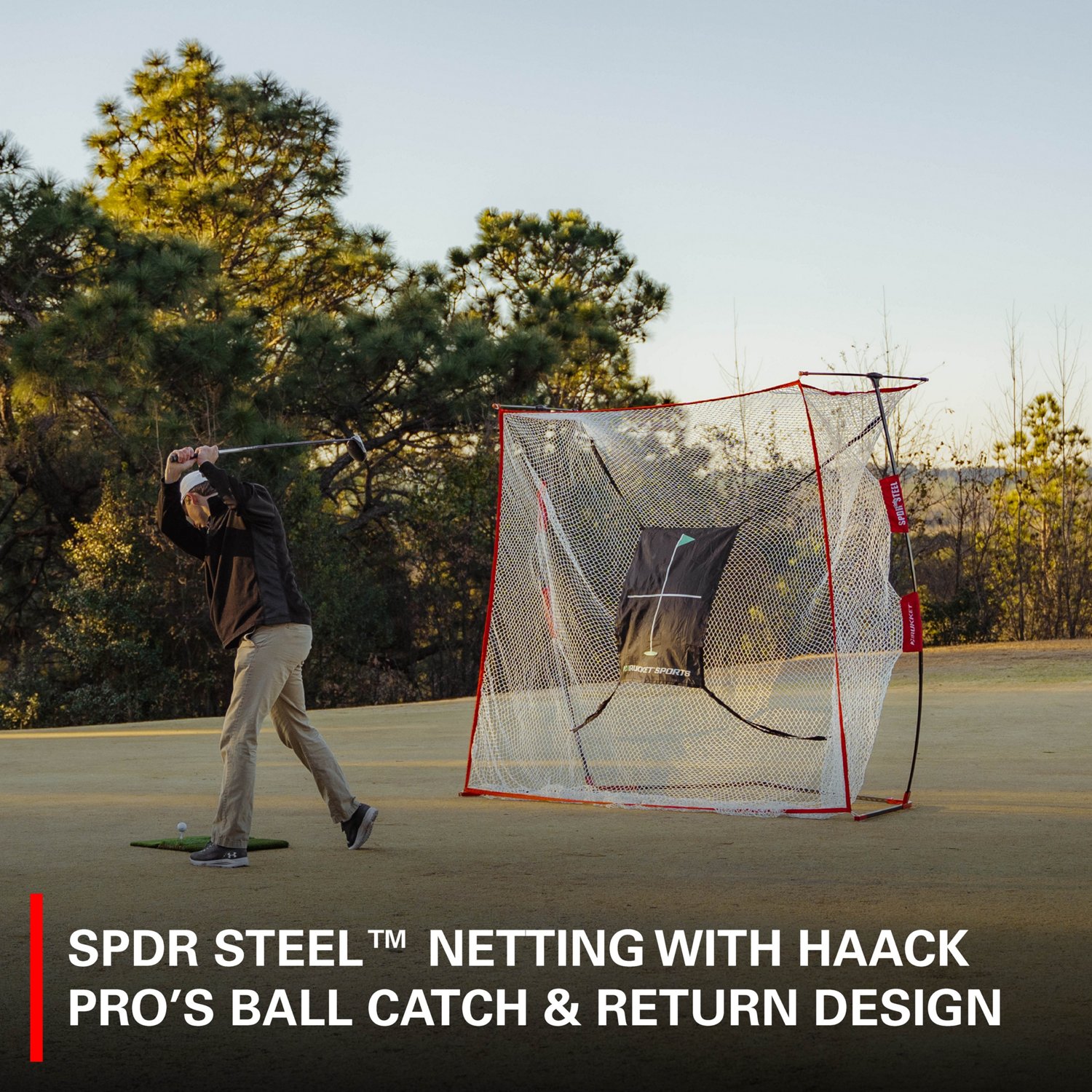Rukket Sports 9x7ft Haack Pro SPDR STEEL Golf Net Academy