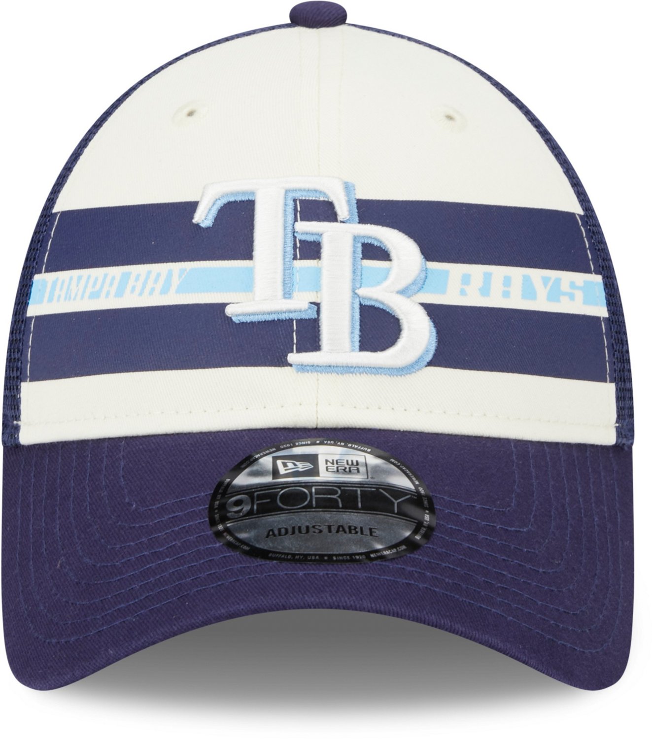 New Era Men's Tampa Bay Rays Team Stripes 9FORTY Cap - view number 2