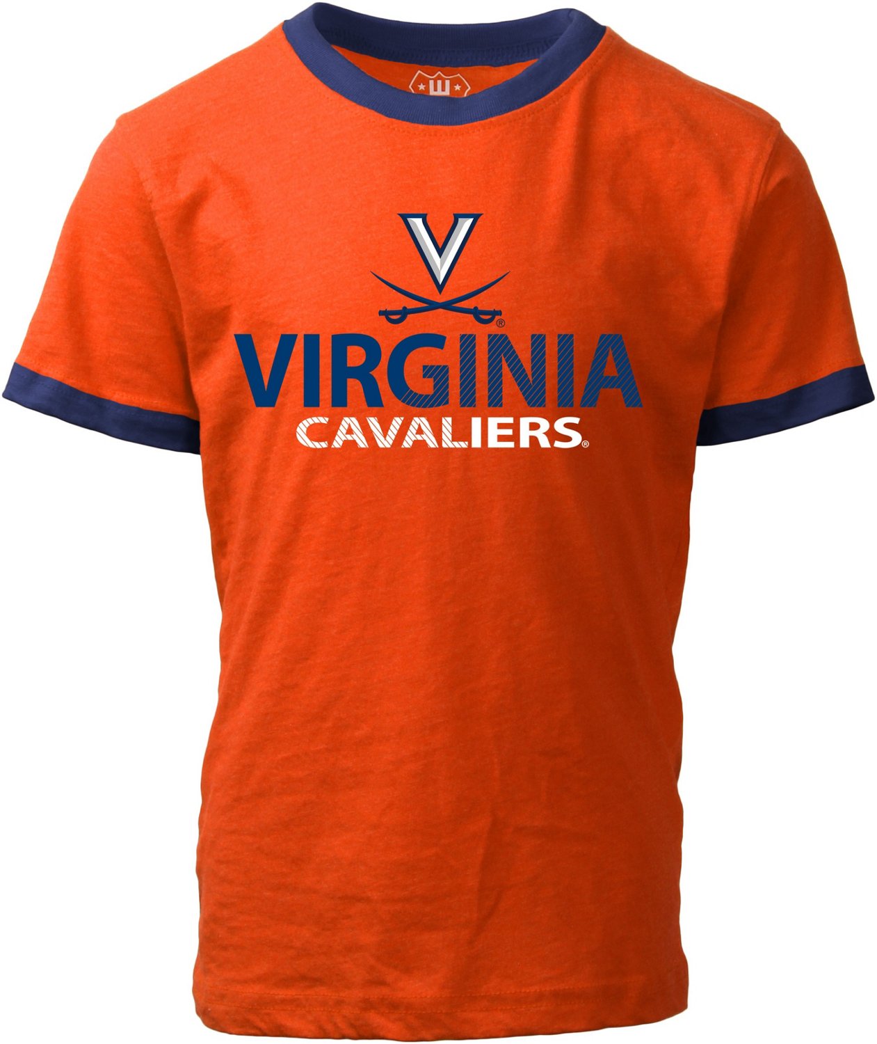 Wes and Willy Boys' University of Virginia Pigment Dyed Ringer Graphic T-shirt